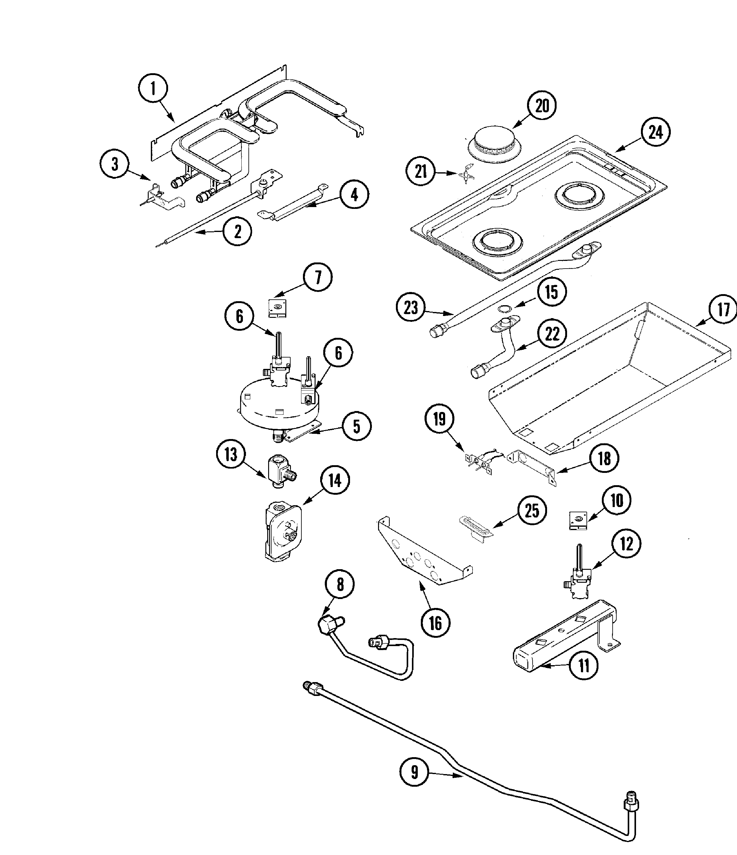 Jenn-Air JGD8345ADB gas controls diagram