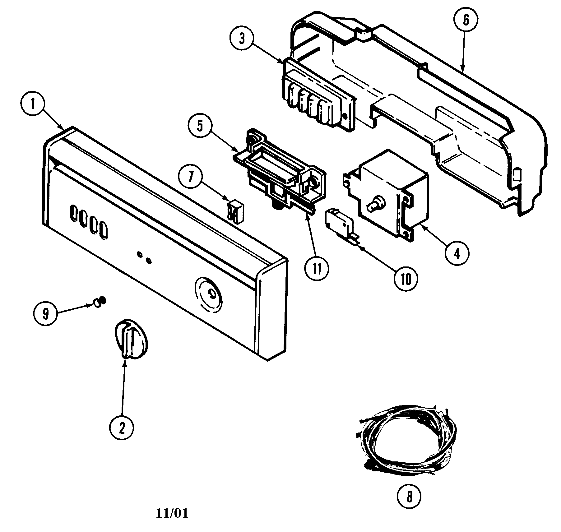 Maytag DWC8240ABW control panel diagram