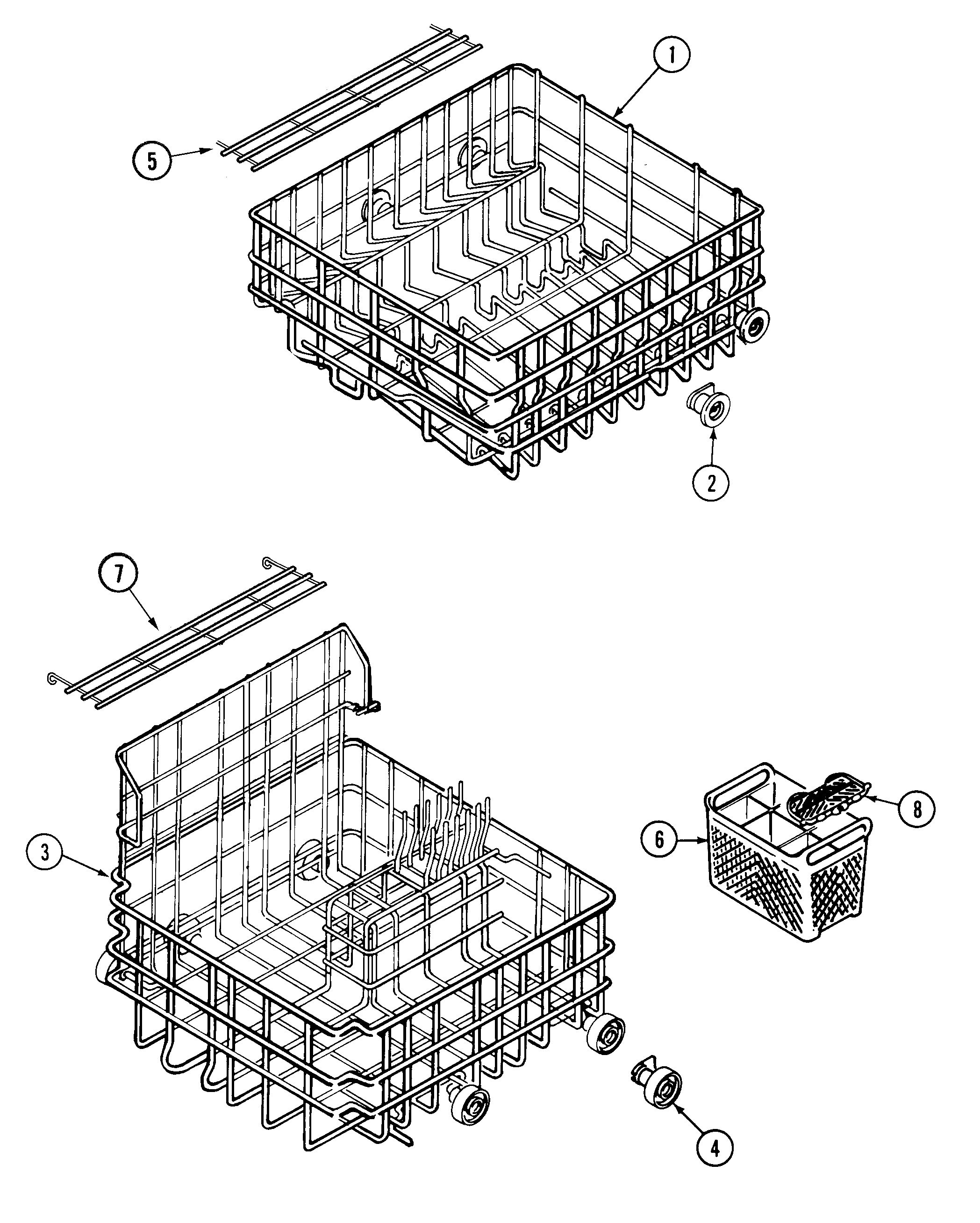 Maytag DWC8240ABW racks diagram