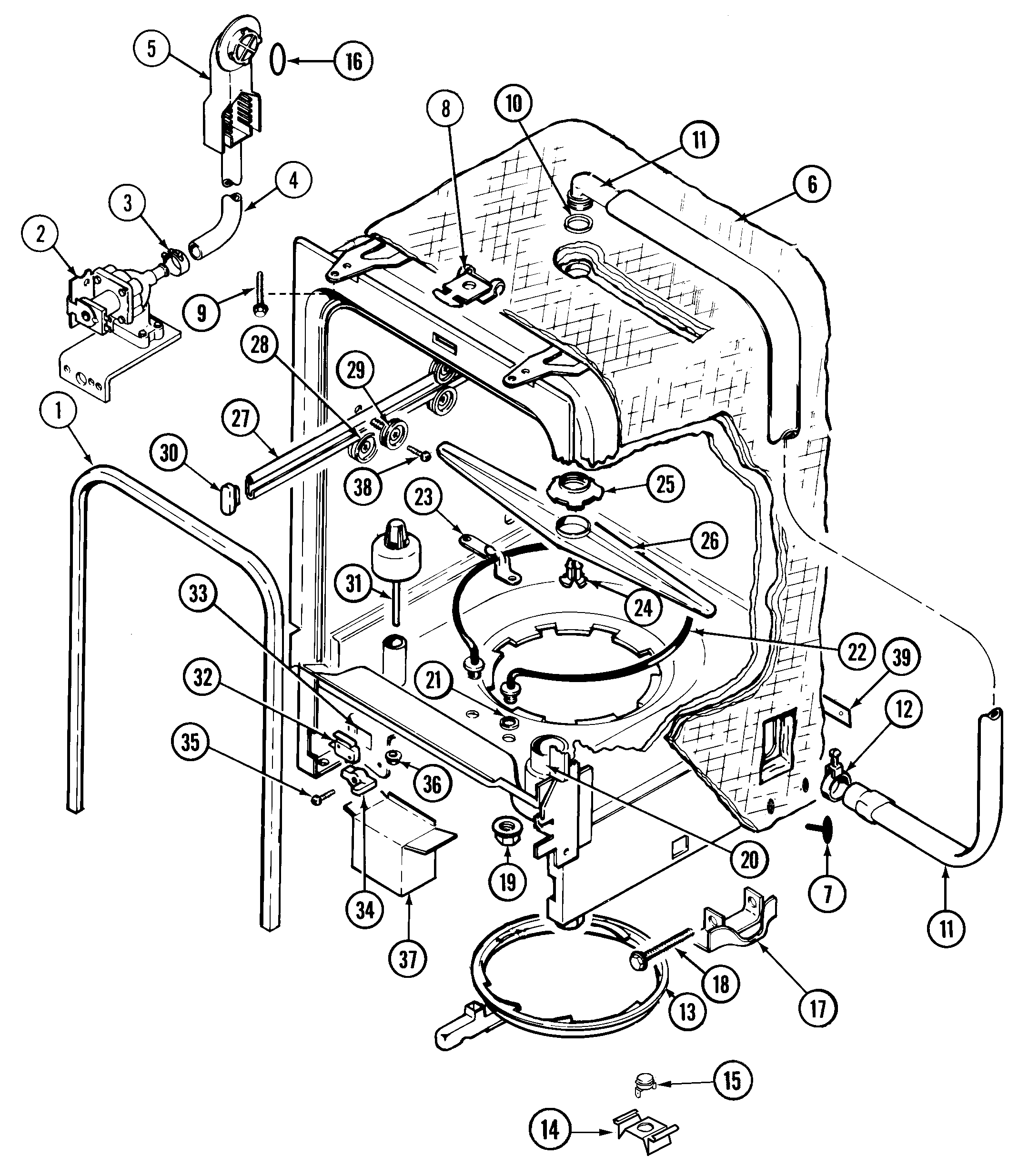 Maytag DWC8240ABW tub diagram