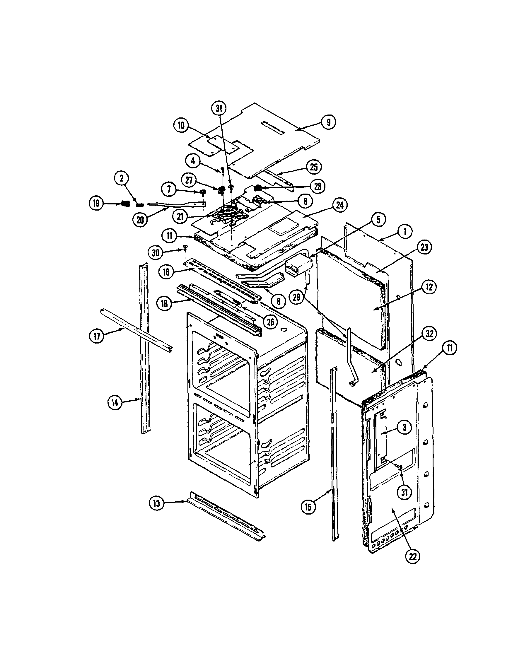 Maytag ECWE550 body diagram