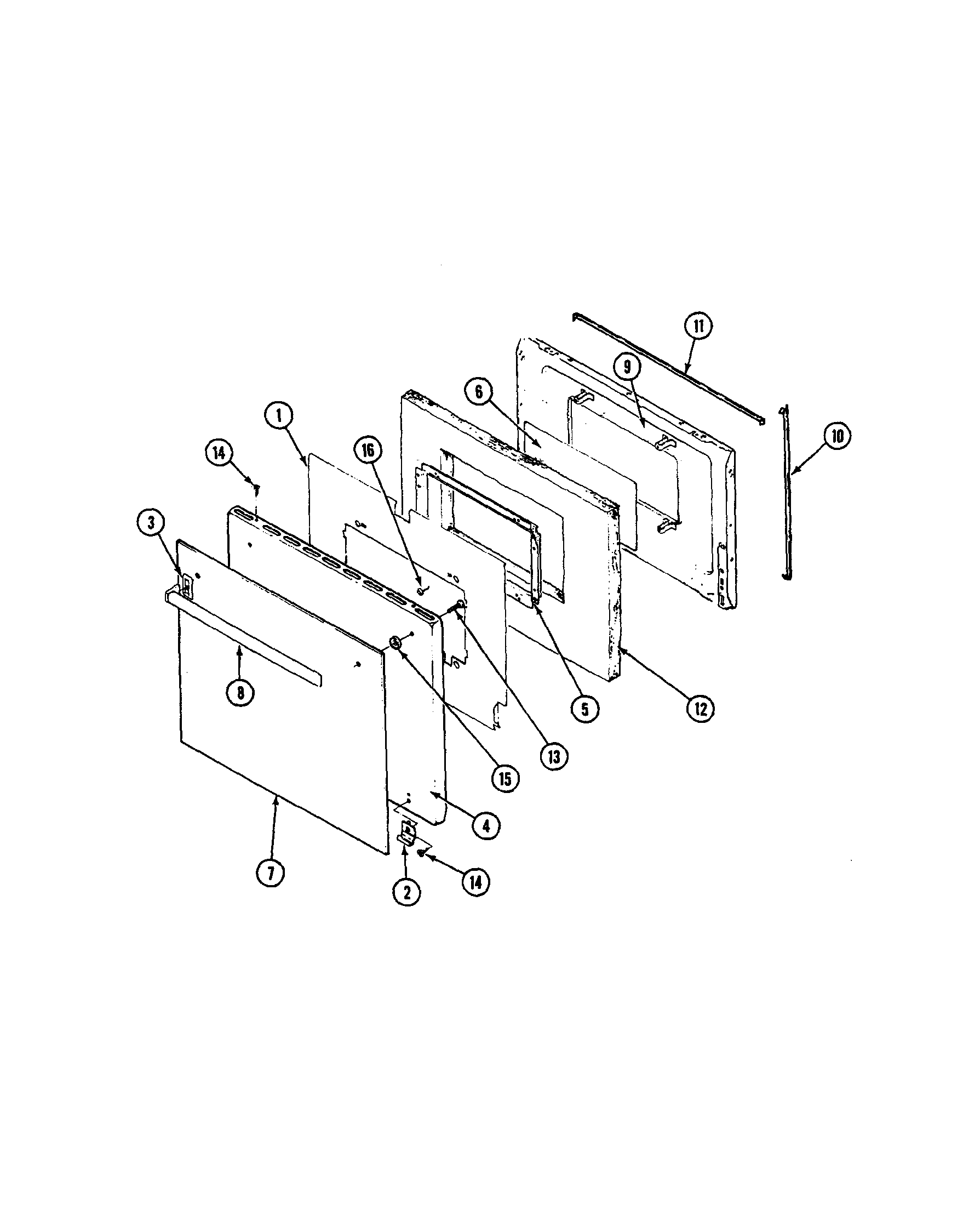 Maytag ECWE550 door diagram