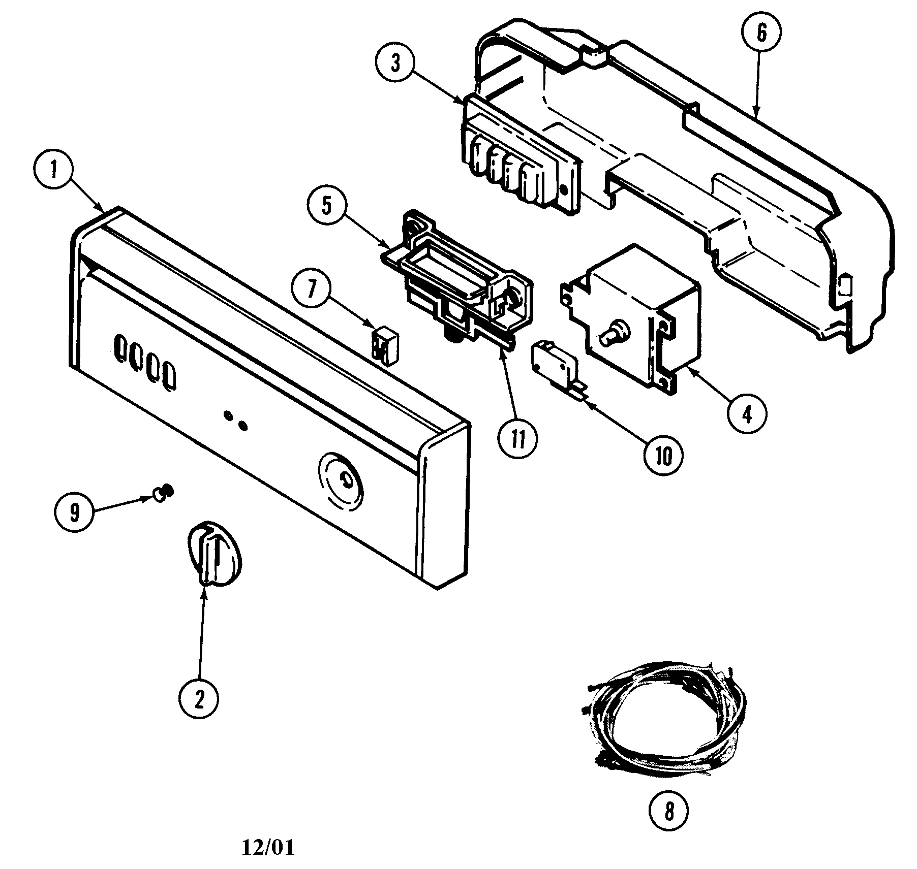 Maytag DWU8240AAX control panel diagram