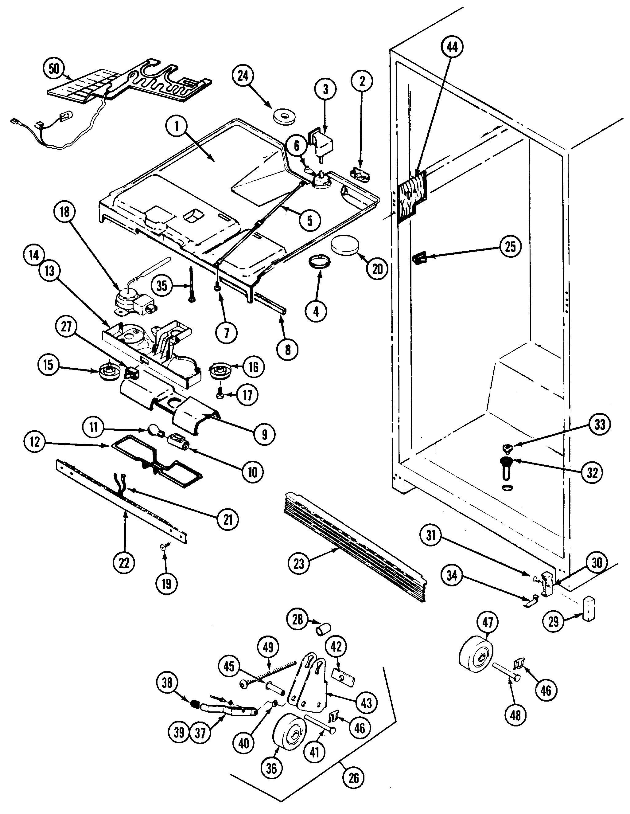 Maytag RTC1500CGE fresh food compartment diagram