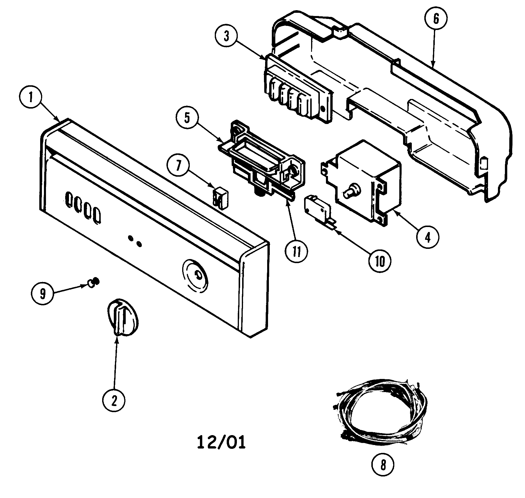 Maytag DWU8250ABX control panel diagram