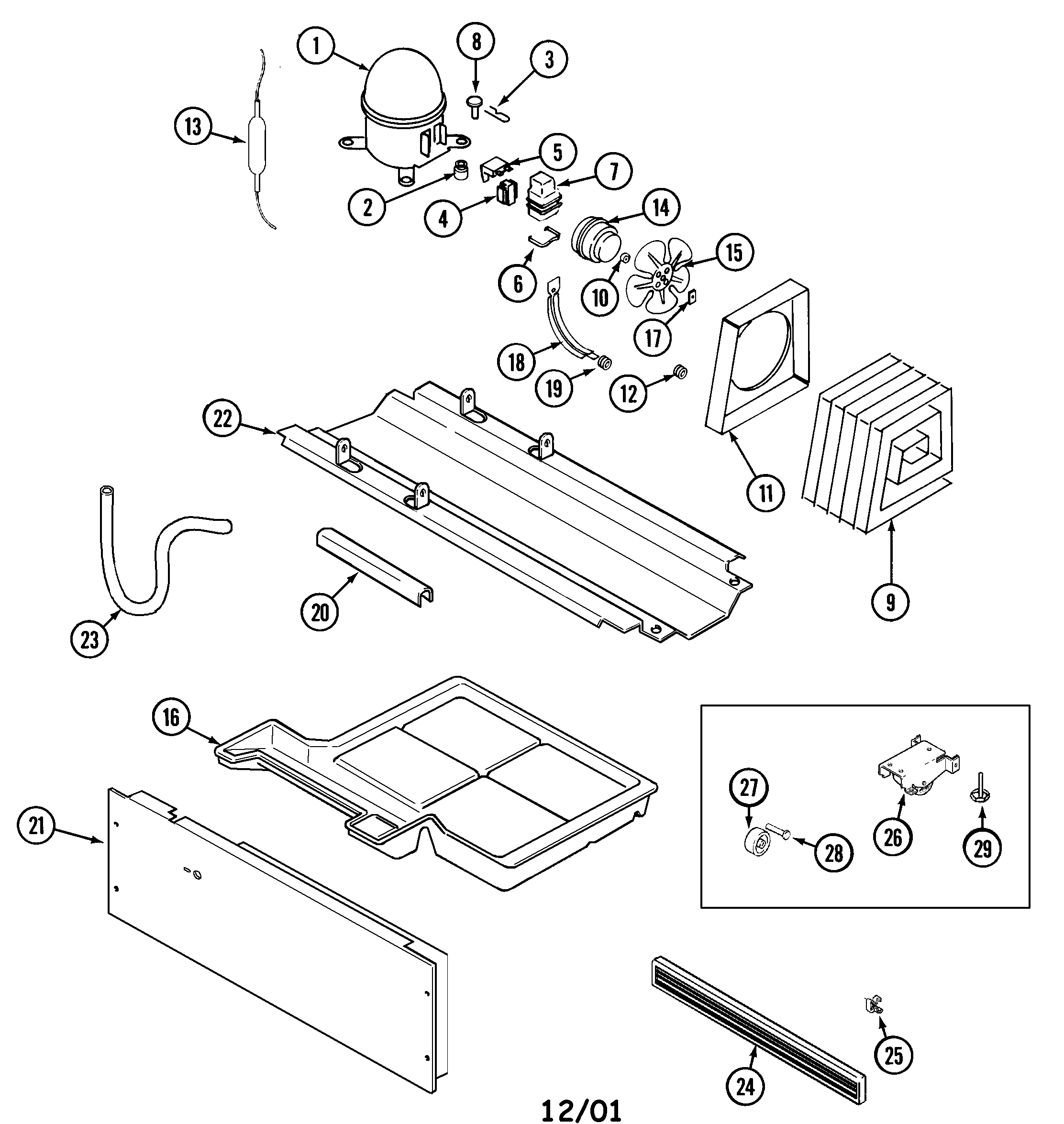Jenn-Air JTB2187ARW compressor diagram