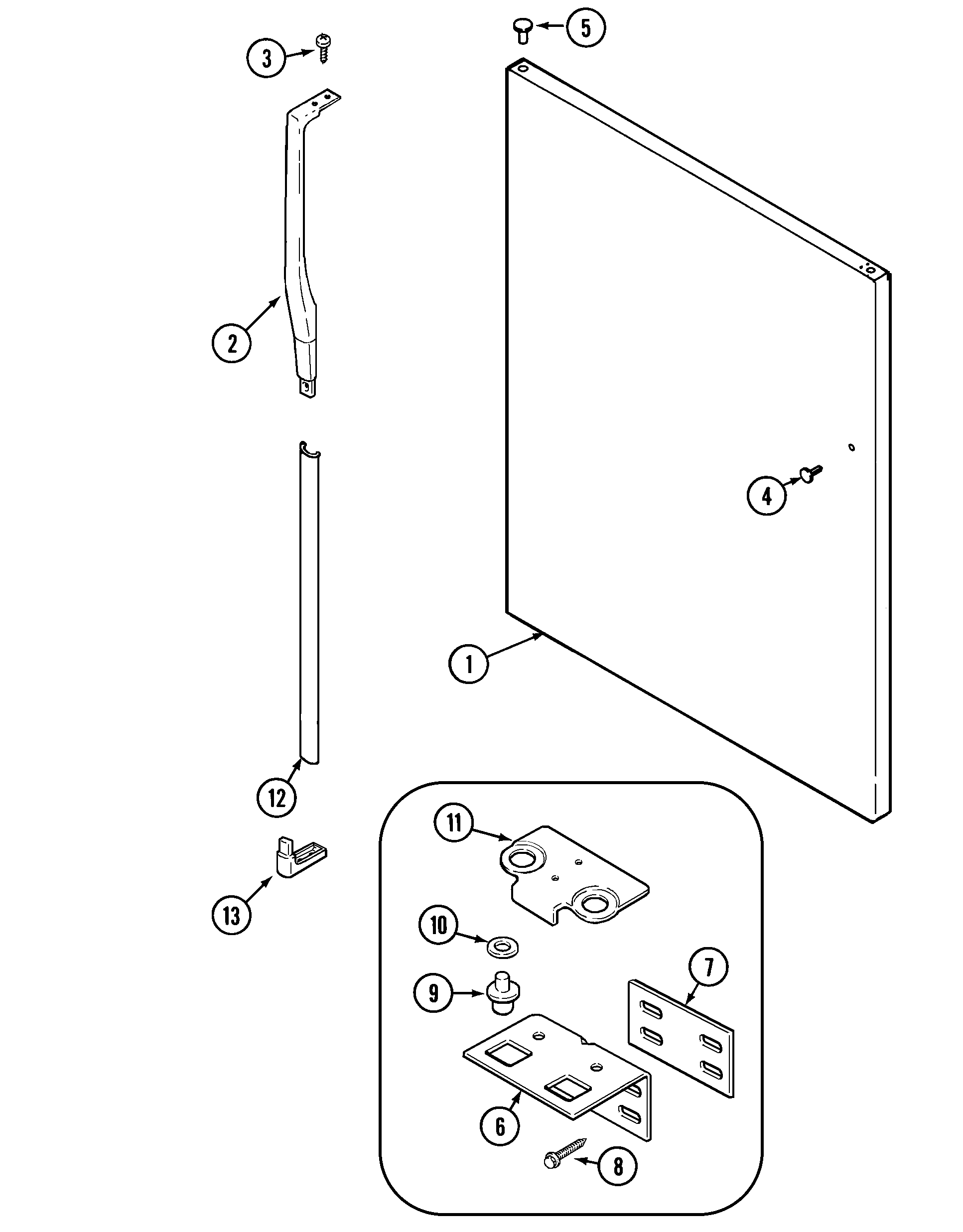 Jenn-Air JTB2187ARW fresh food outer door diagram