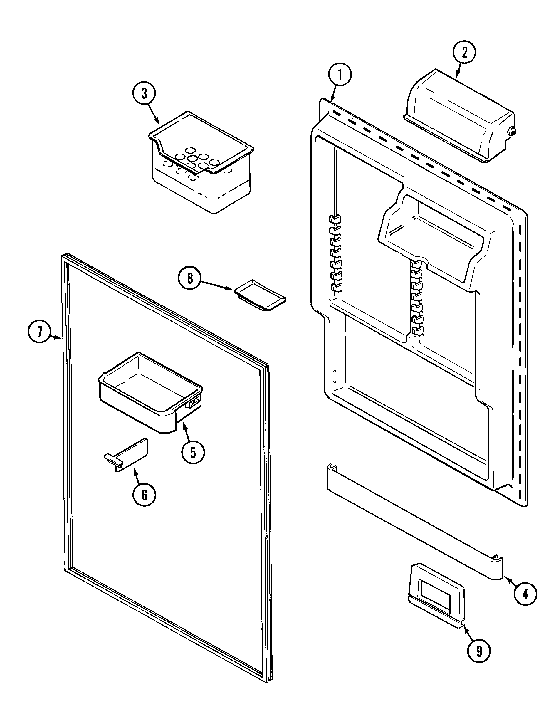 Jenn-Air JTB2187ARW fresh food inner door diagram