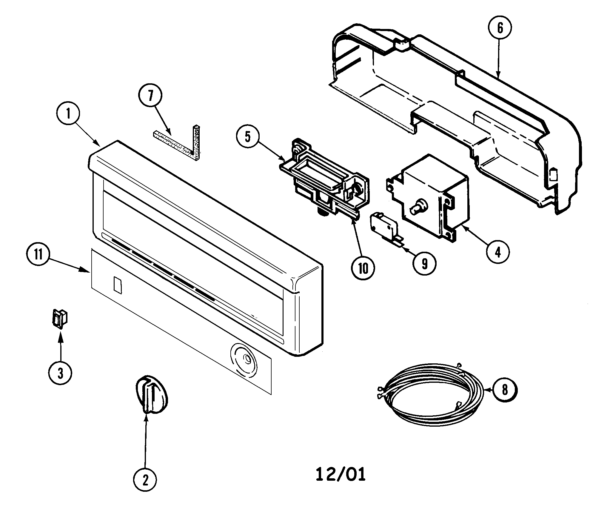 Maytag PDB1100AWE control panel diagram