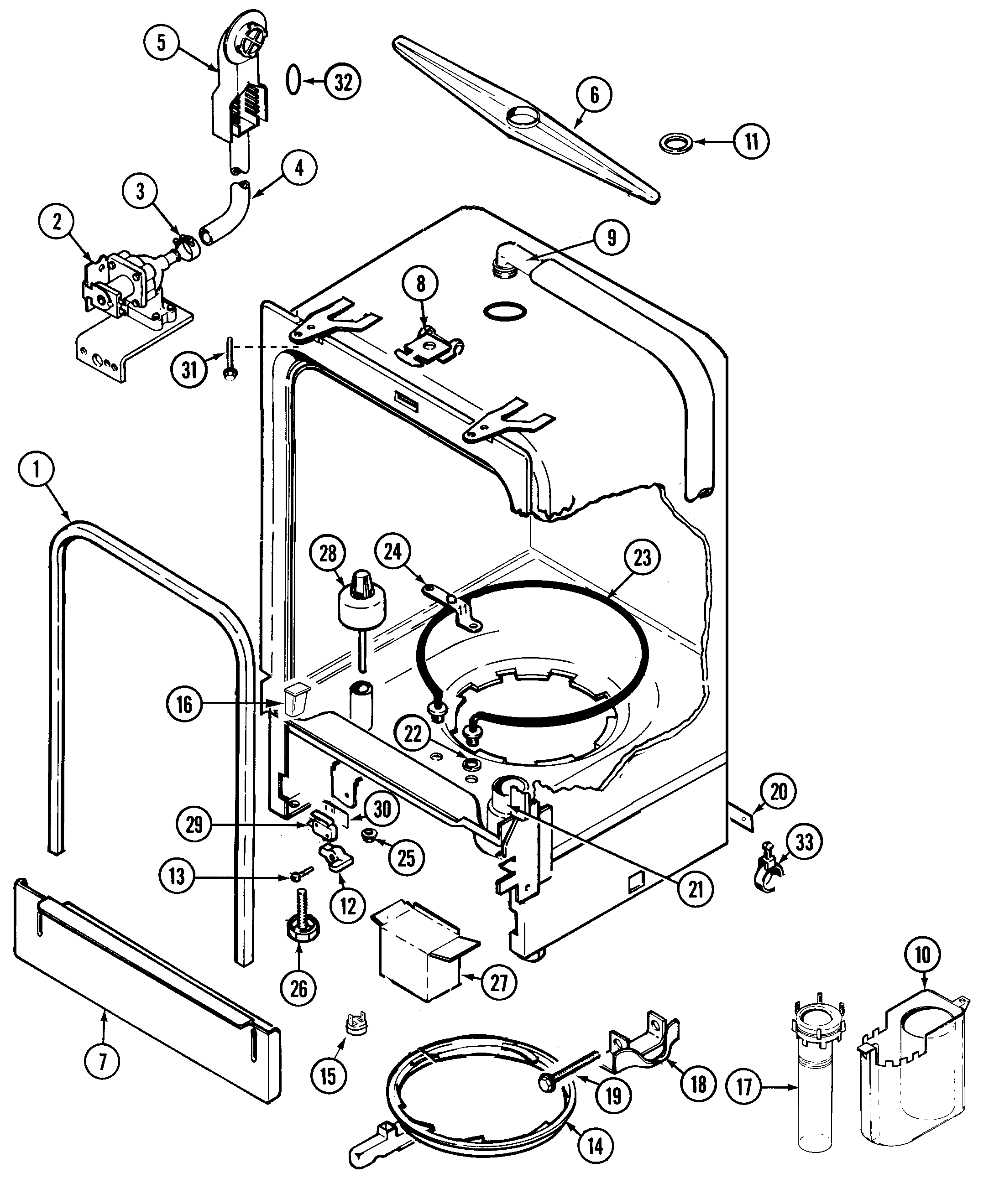 Maytag PDB1100AWE tub diagram