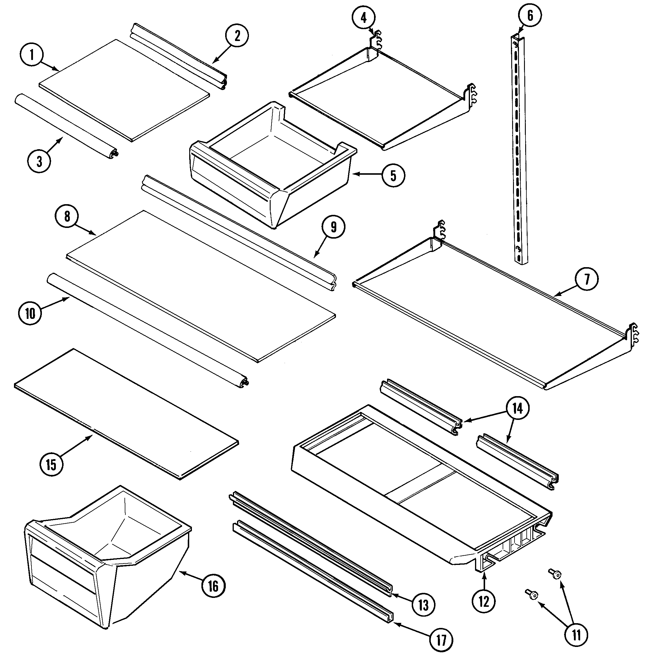 Admiral ATB2113ARQ shelves & accessories diagram