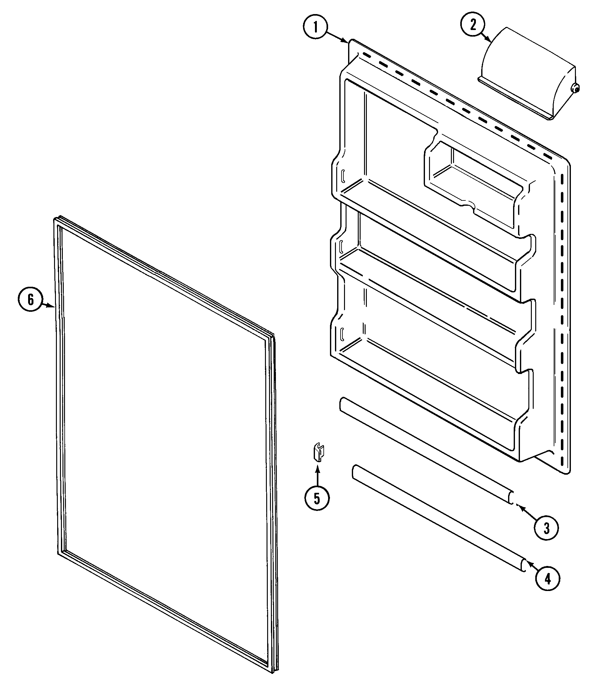 Admiral ATB2113ARQ fresh food inner door diagram