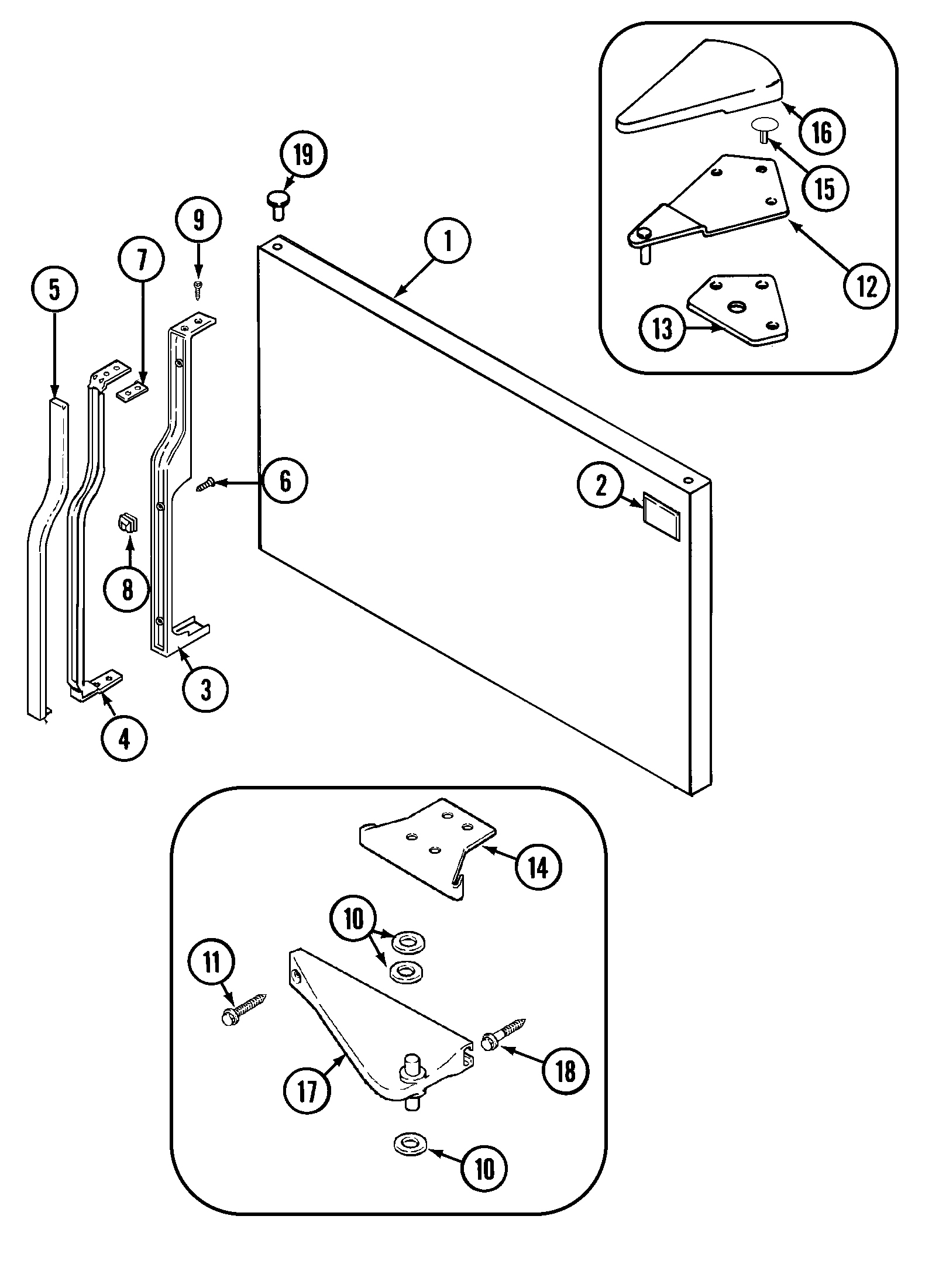 Admiral ATB2113ARQ freezer outer door diagram