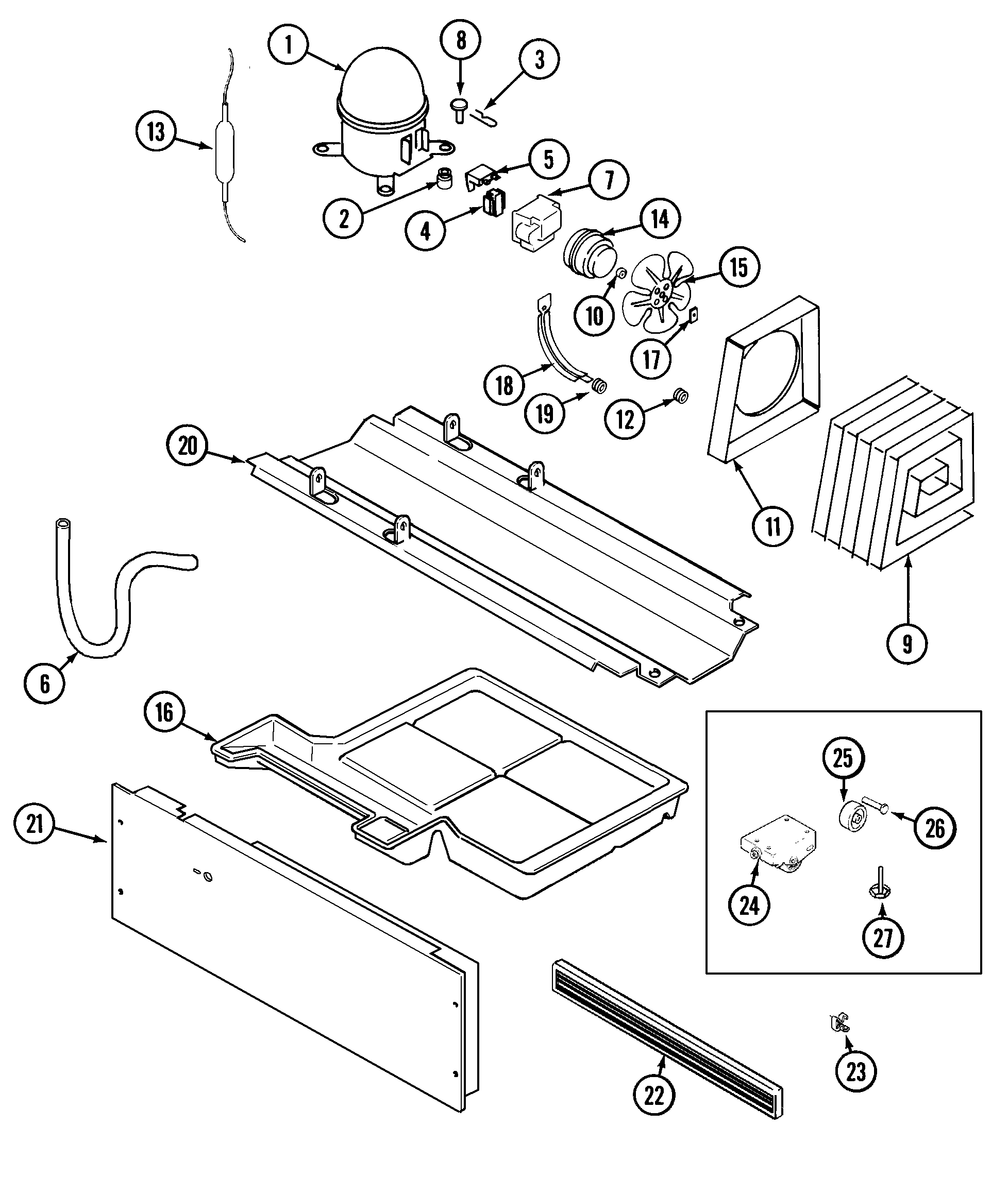 Admiral ATB2113ARQ compressor (bisque) diagram