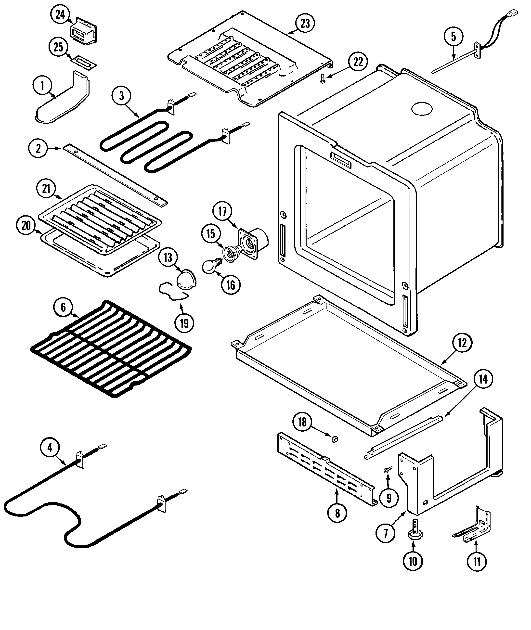 Maytag MER5730AAA oven/base diagram