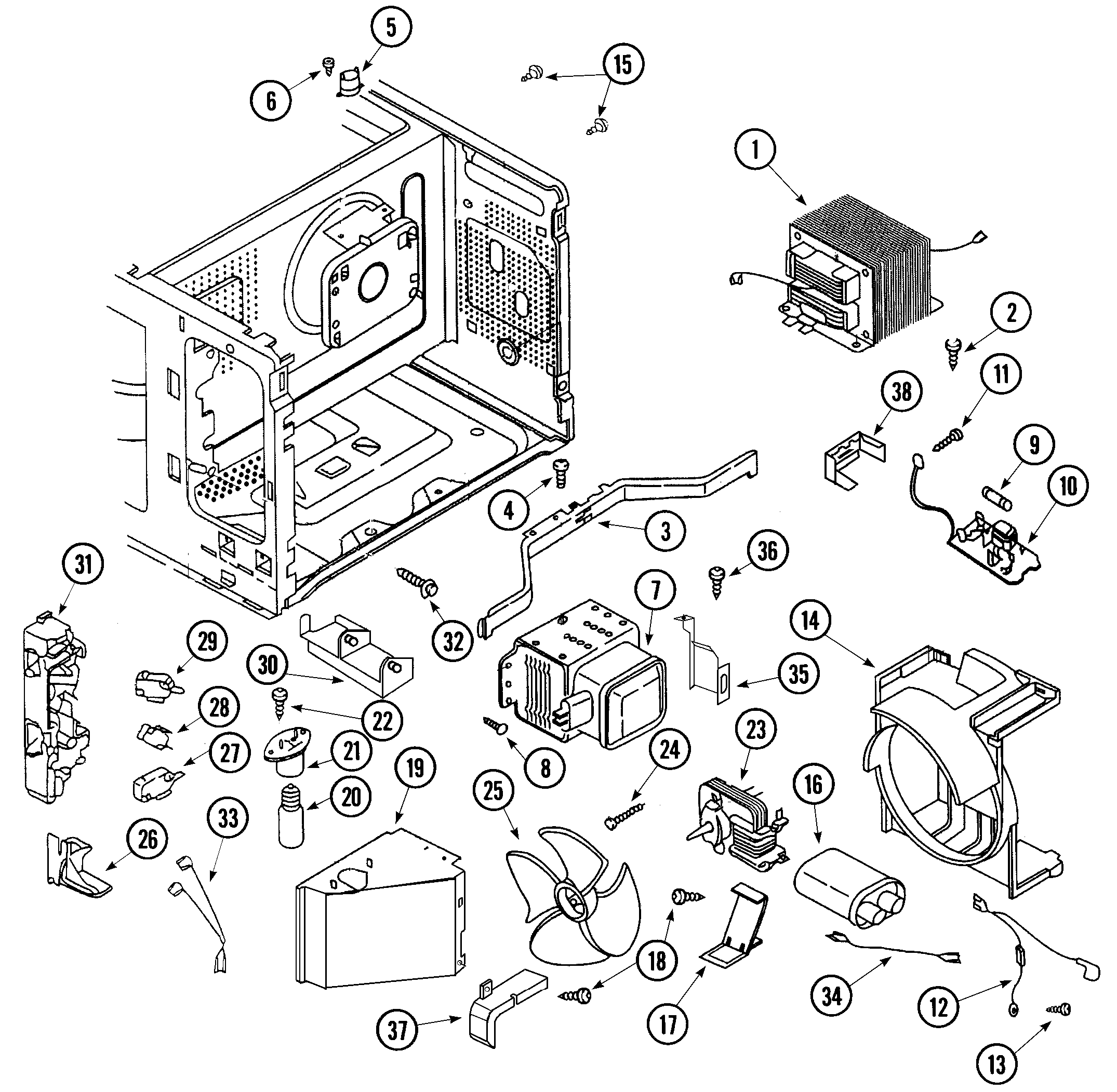 Jenn-Air JMC8100ADW internal controls diagram
