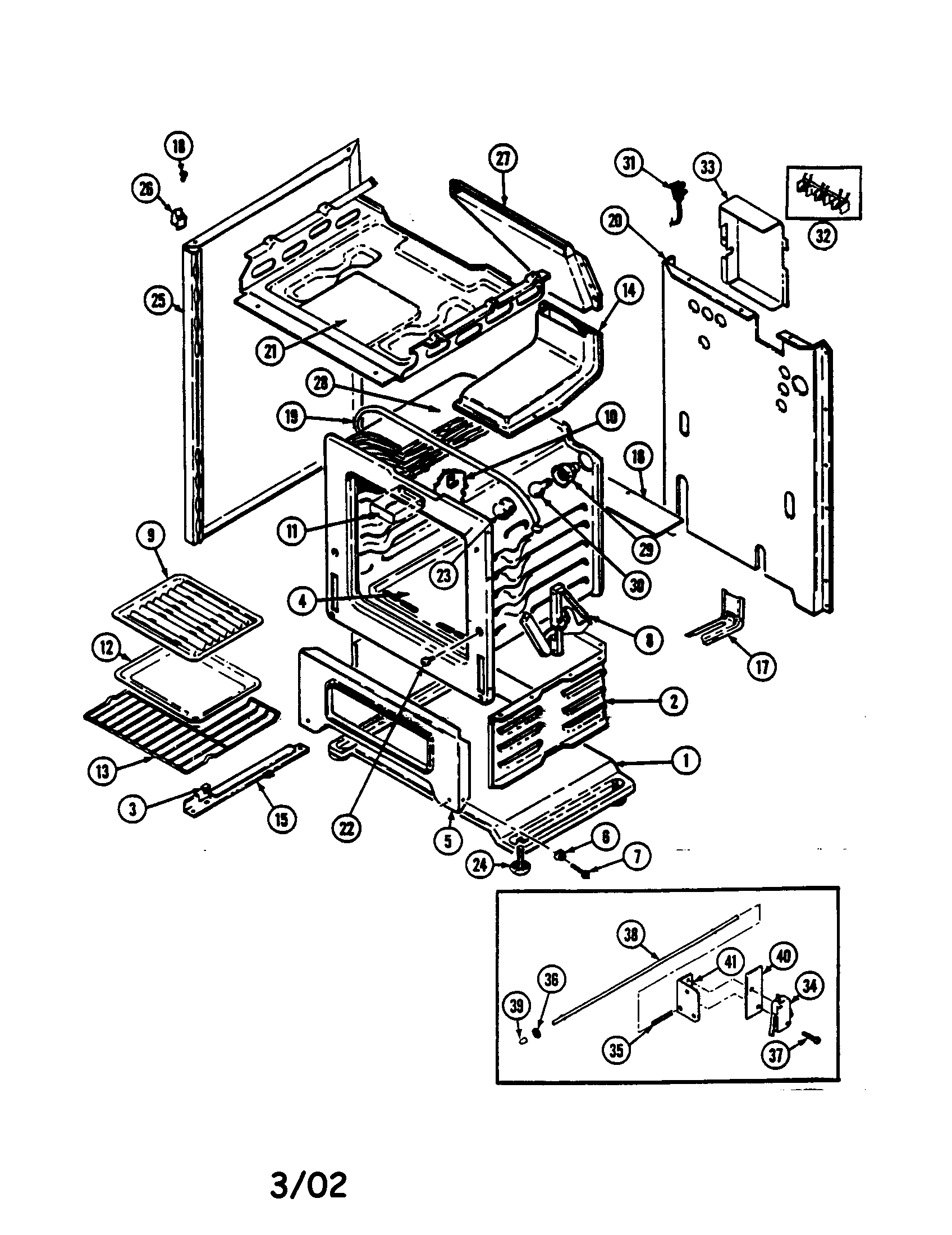 Maytag CRG8200AAL body/oven diagram