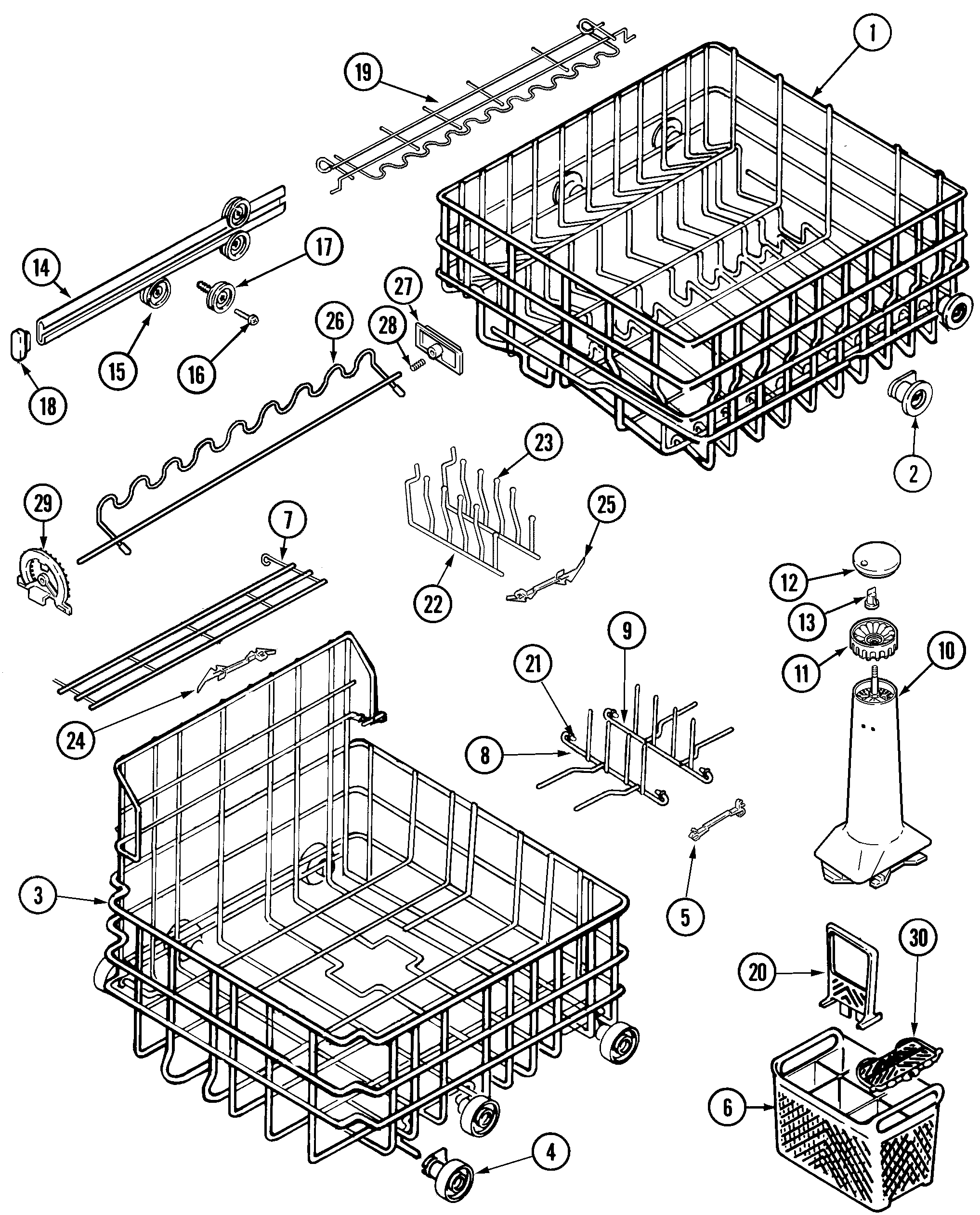 Maytag DWU9922AAE track & rack assembly diagram