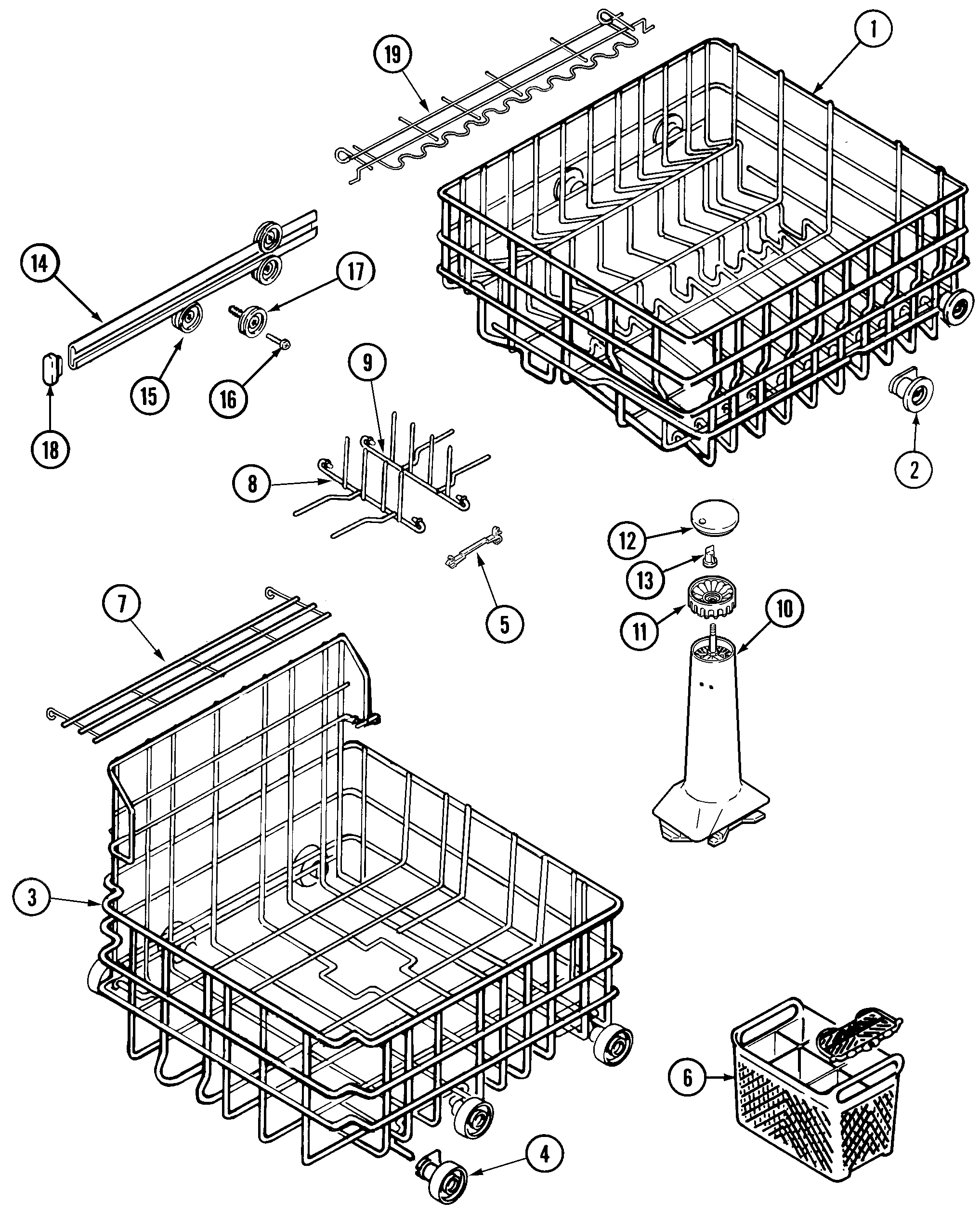 Maytag MDB4800AWW track & rack assembly diagram