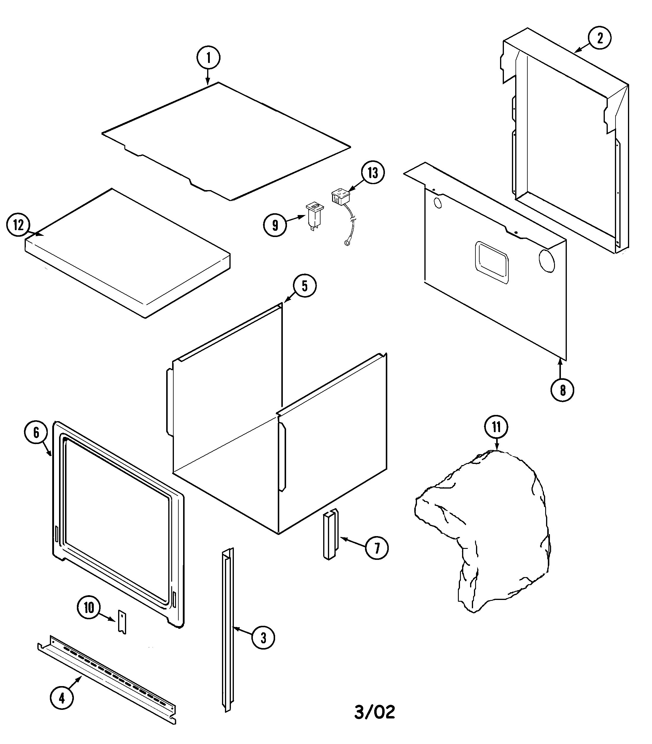 Jenn-Air JMW8530BAW body diagram