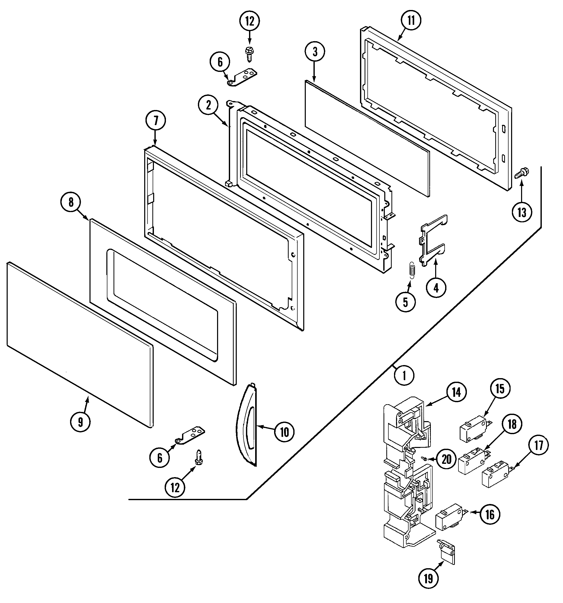 Maytag VM12AM door diagram