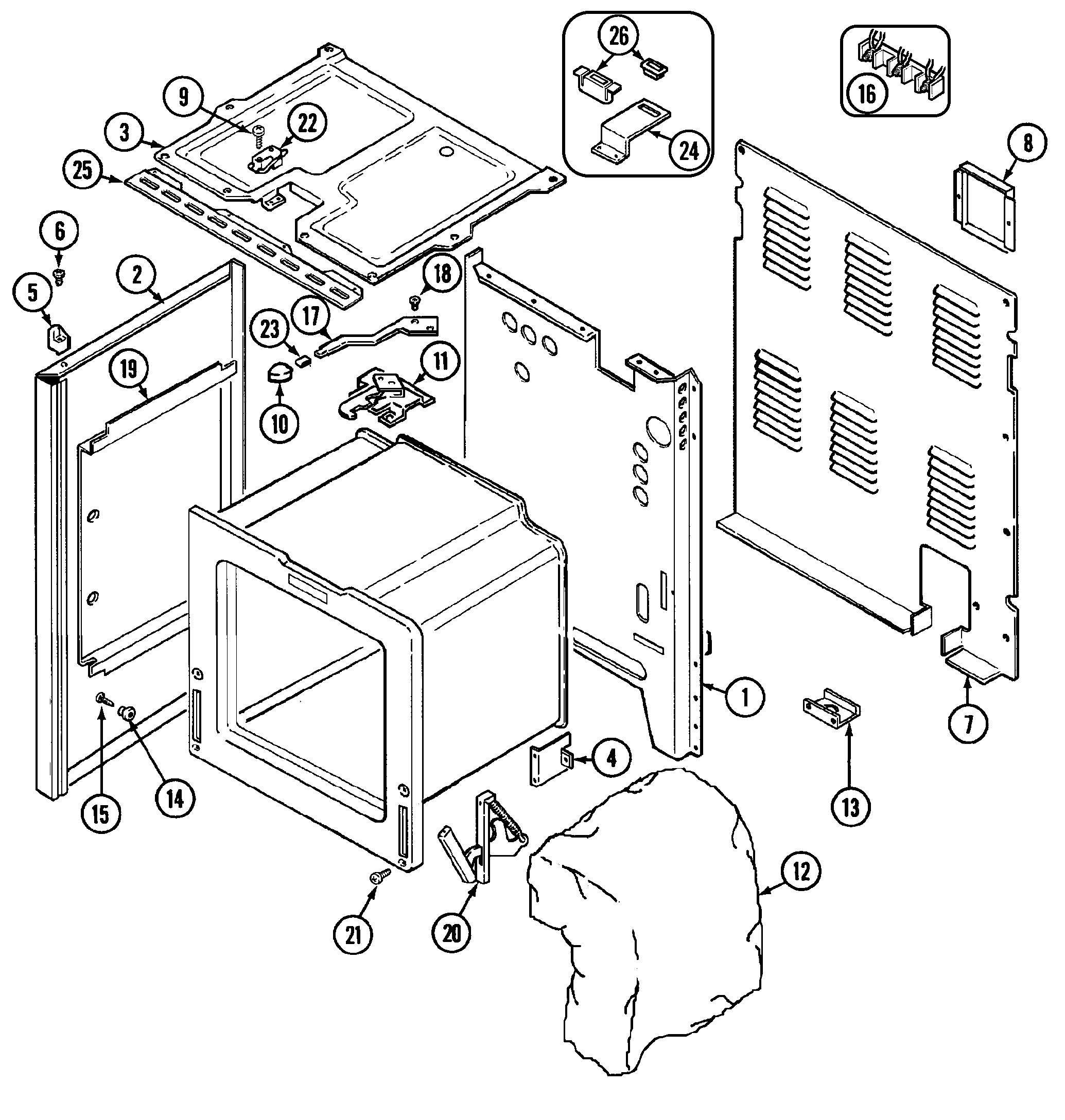 Maytag CRE9590CCL body diagram