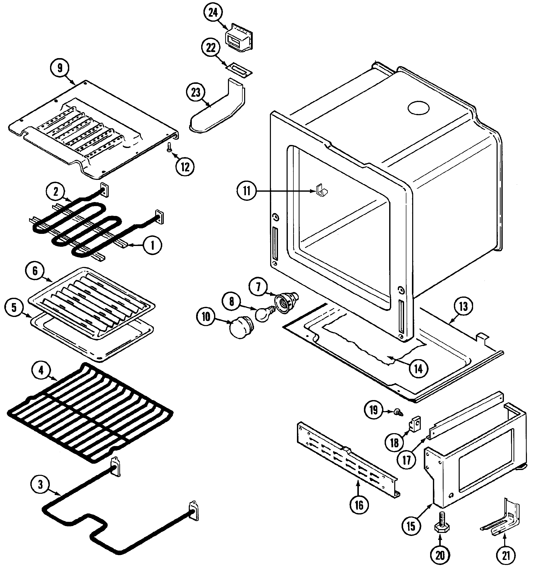 Maytag CRE9590CCL oven/base diagram