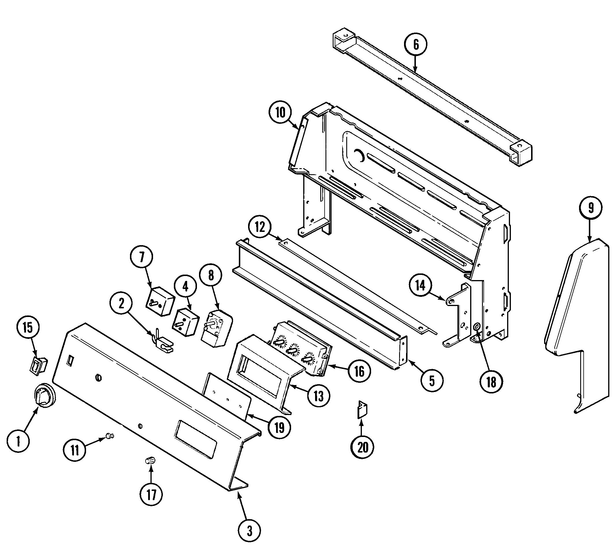 Maytag CRE9590CCL control panel diagram