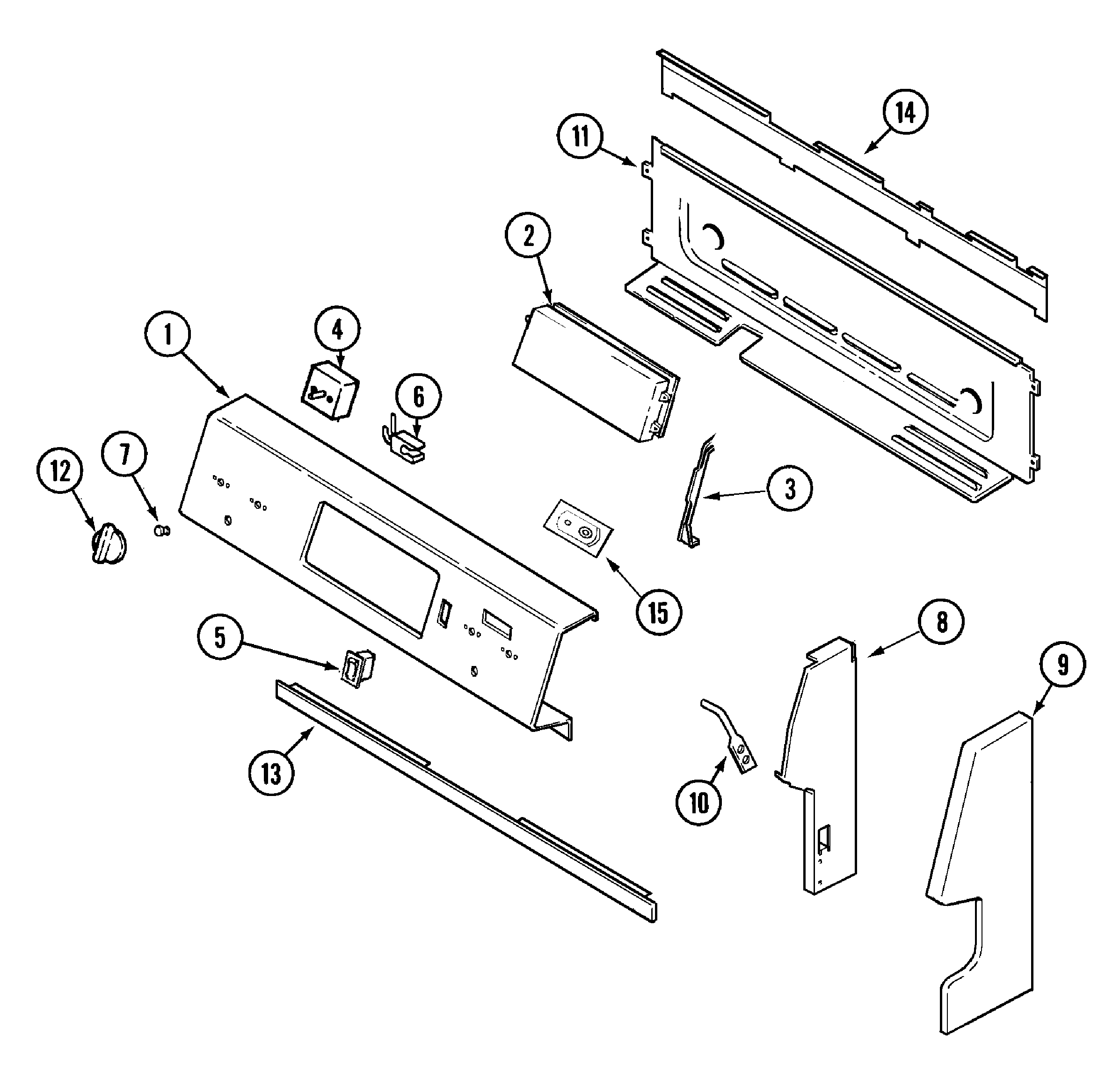 Maytag MER5730BAQ control panel diagram