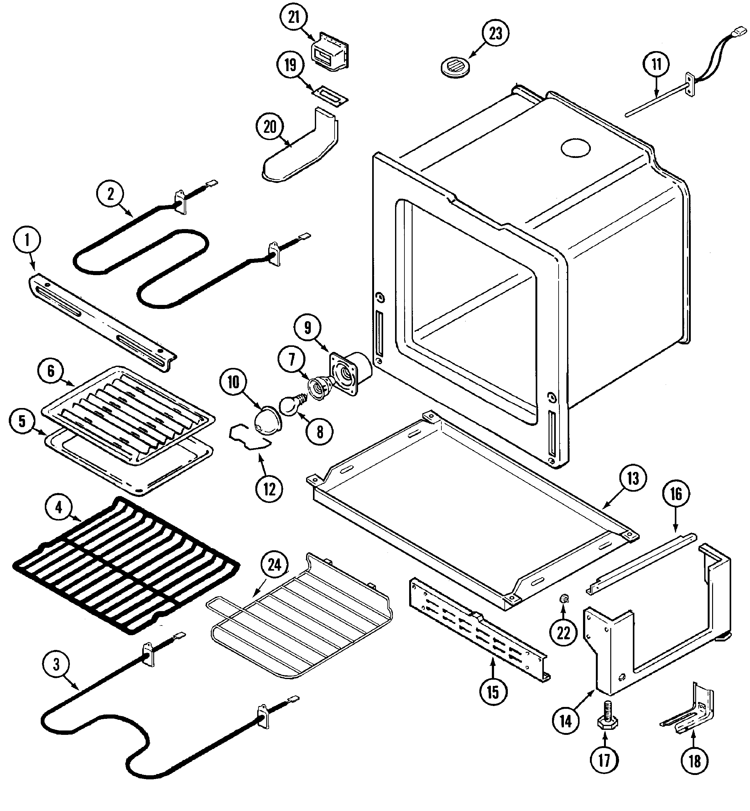 Maytag PER5715BCW oven/base diagram
