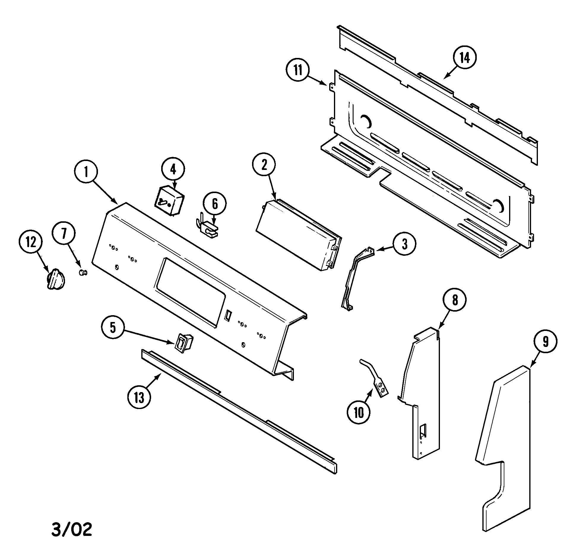 Jenn-Air JER8530AAW control panel diagram