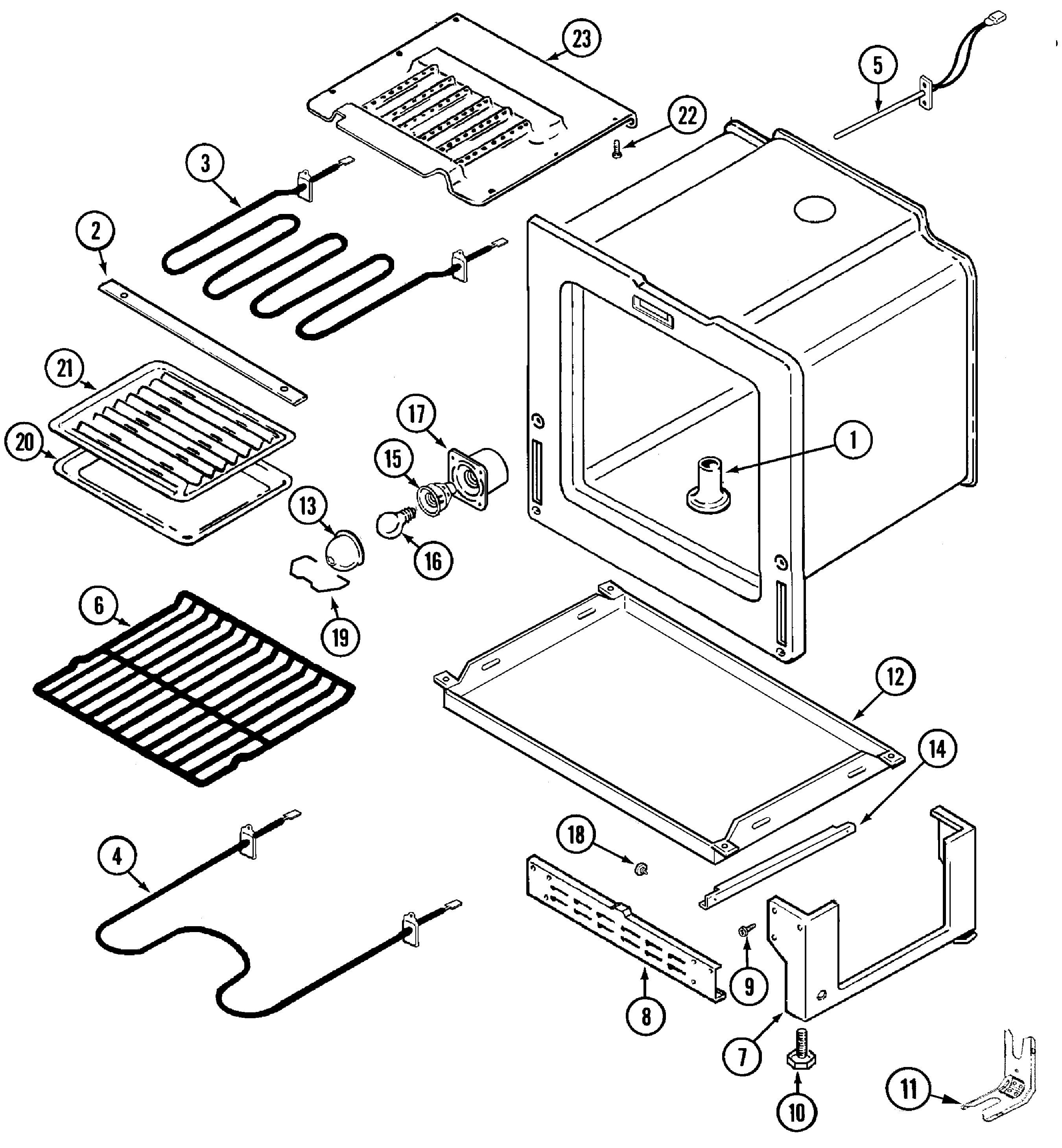 Jenn-Air JER8530AAW oven/base diagram