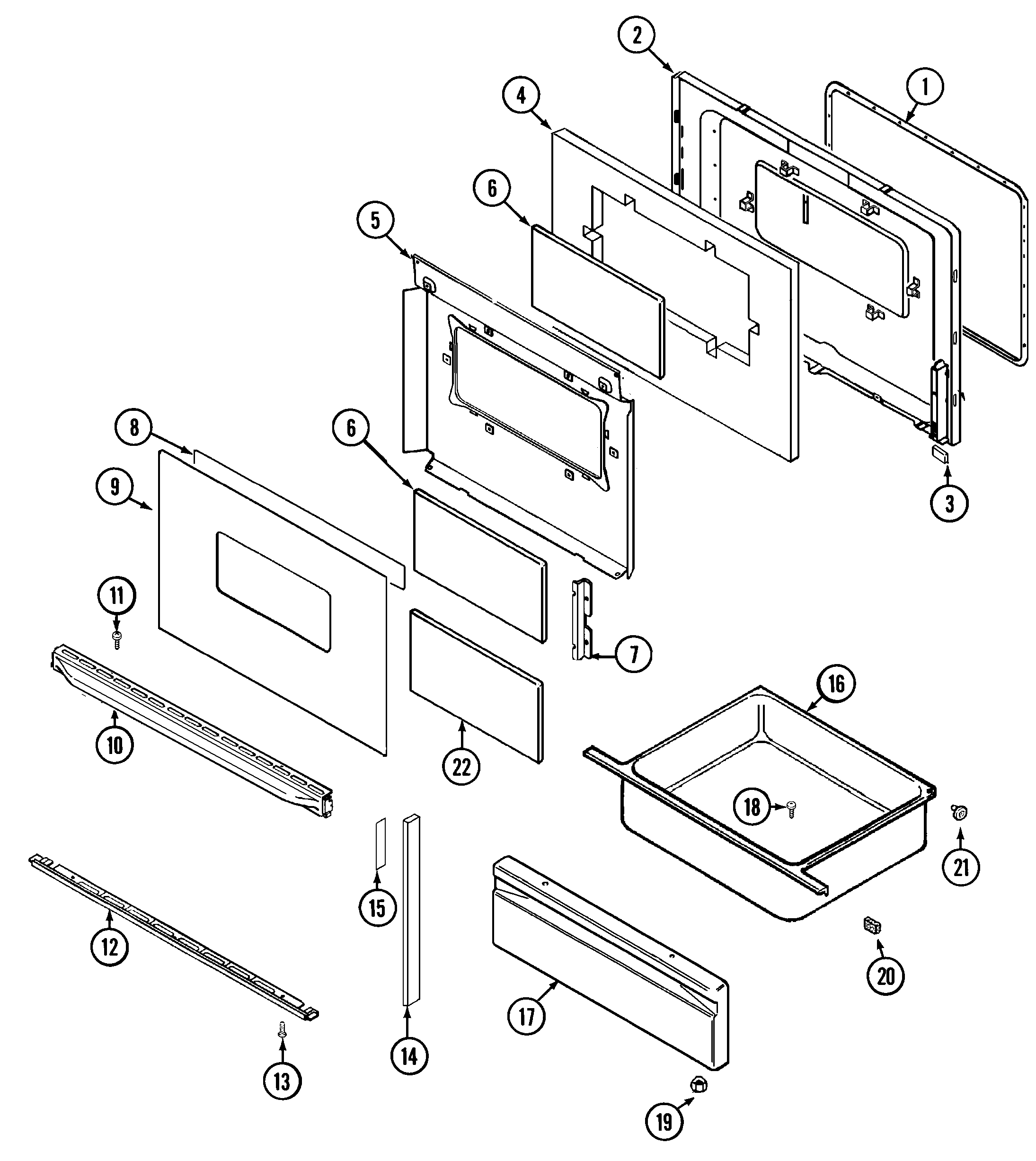 Crosley CC38700ACV door/drawer diagram