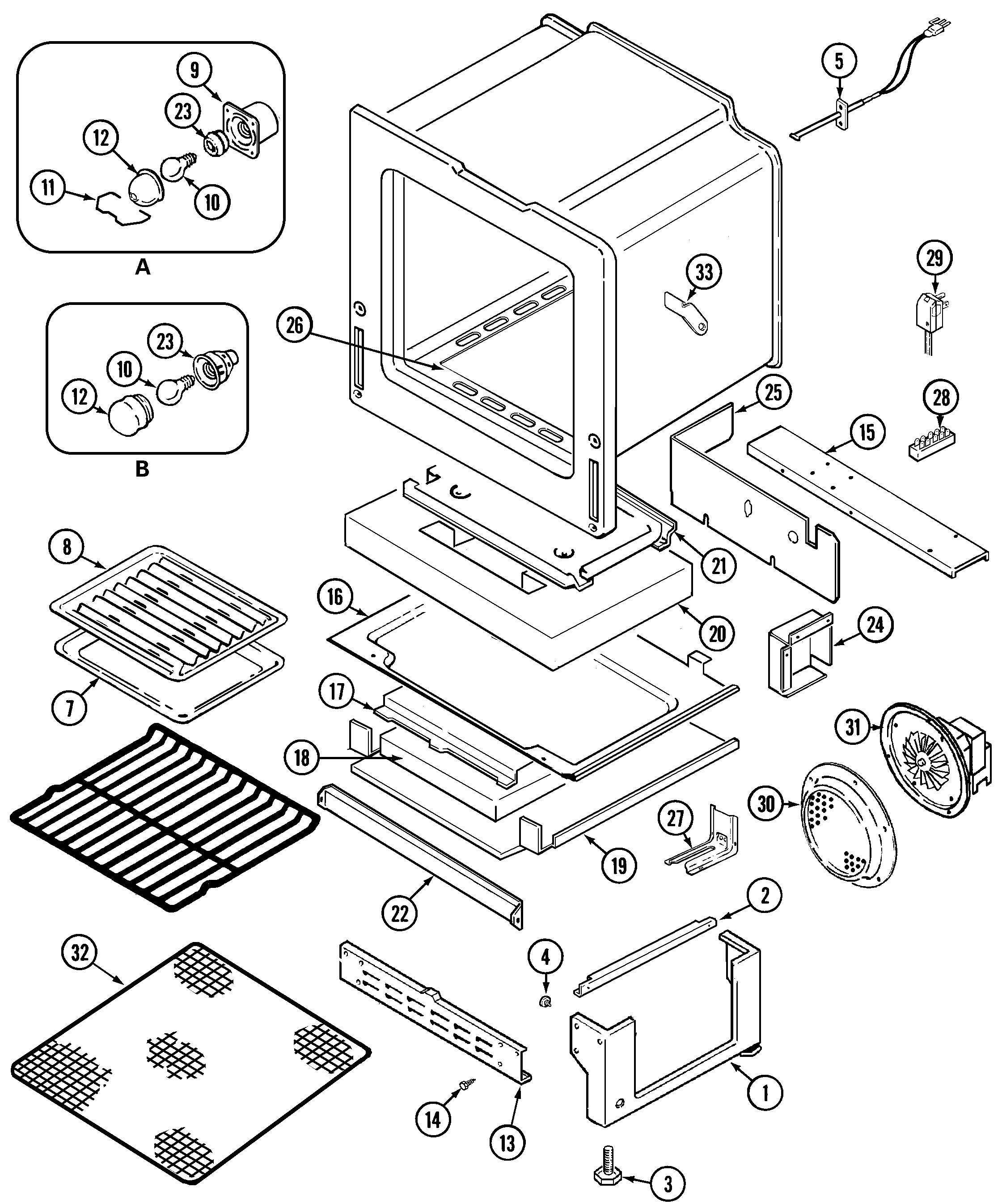 Jenn-Air JGR8850ADQ oven/base diagram