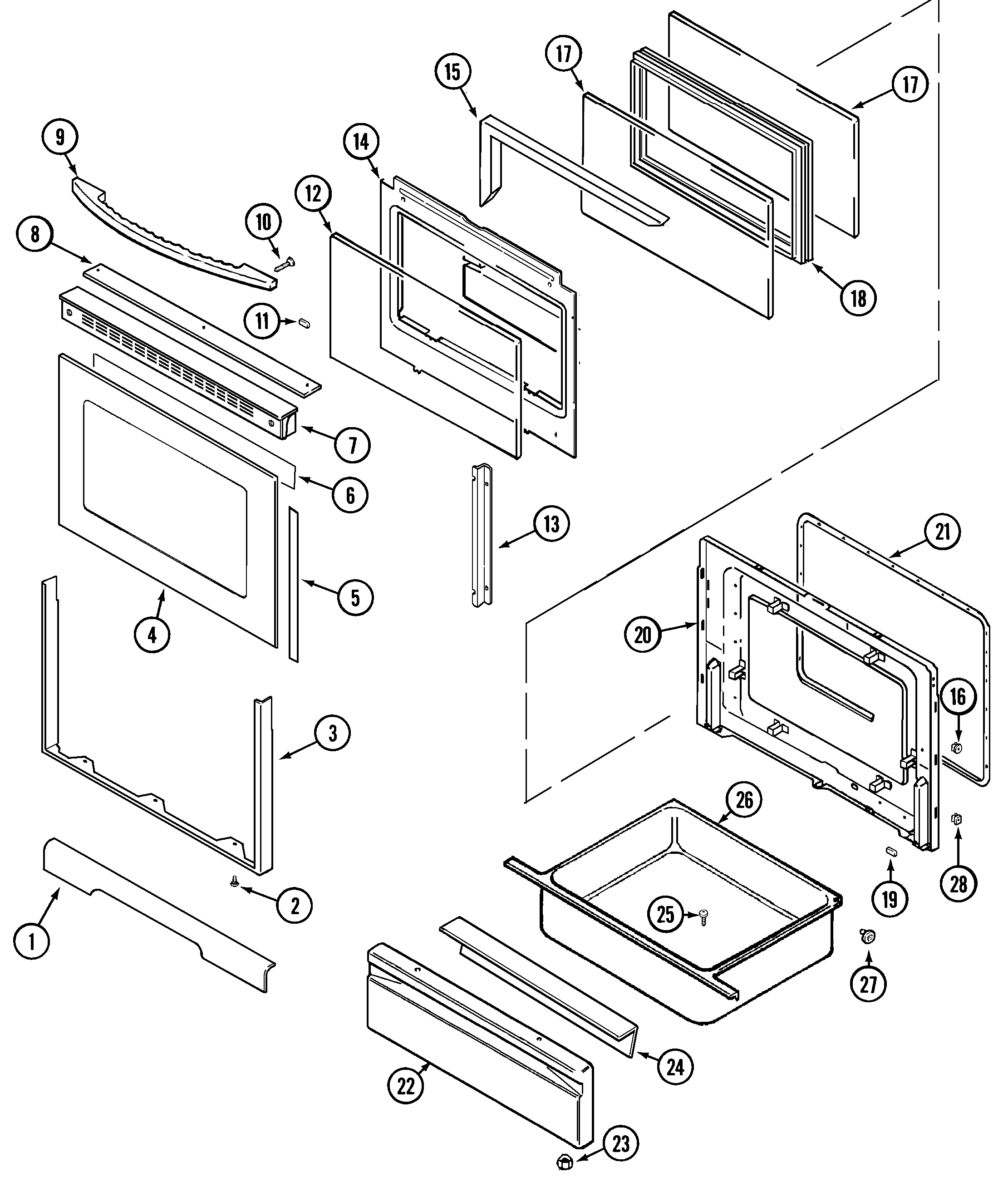 Jenn-Air JGR8850ADQ door/drawer diagram