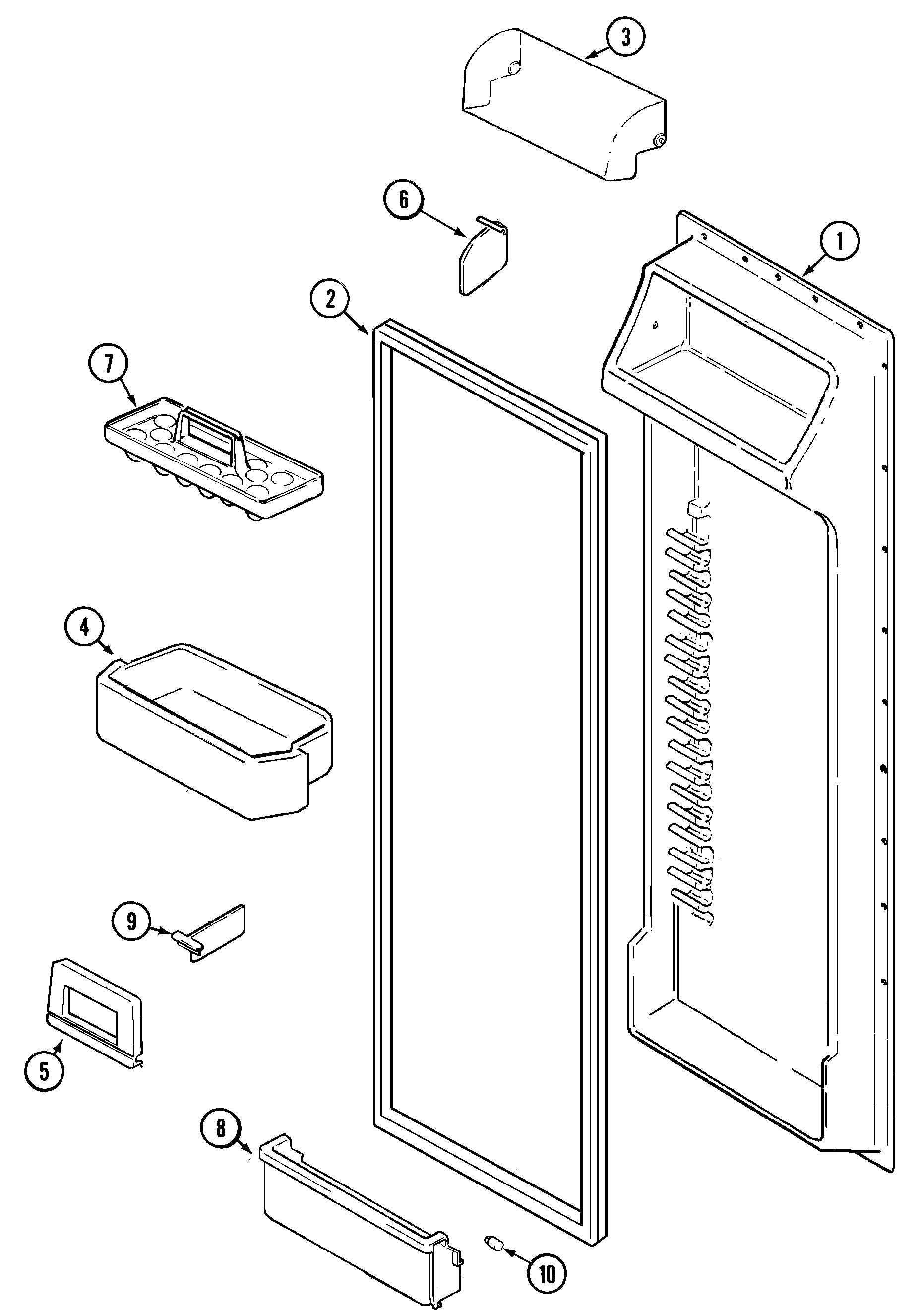 Maytag MSD2754FRQ fresh food inner door diagram