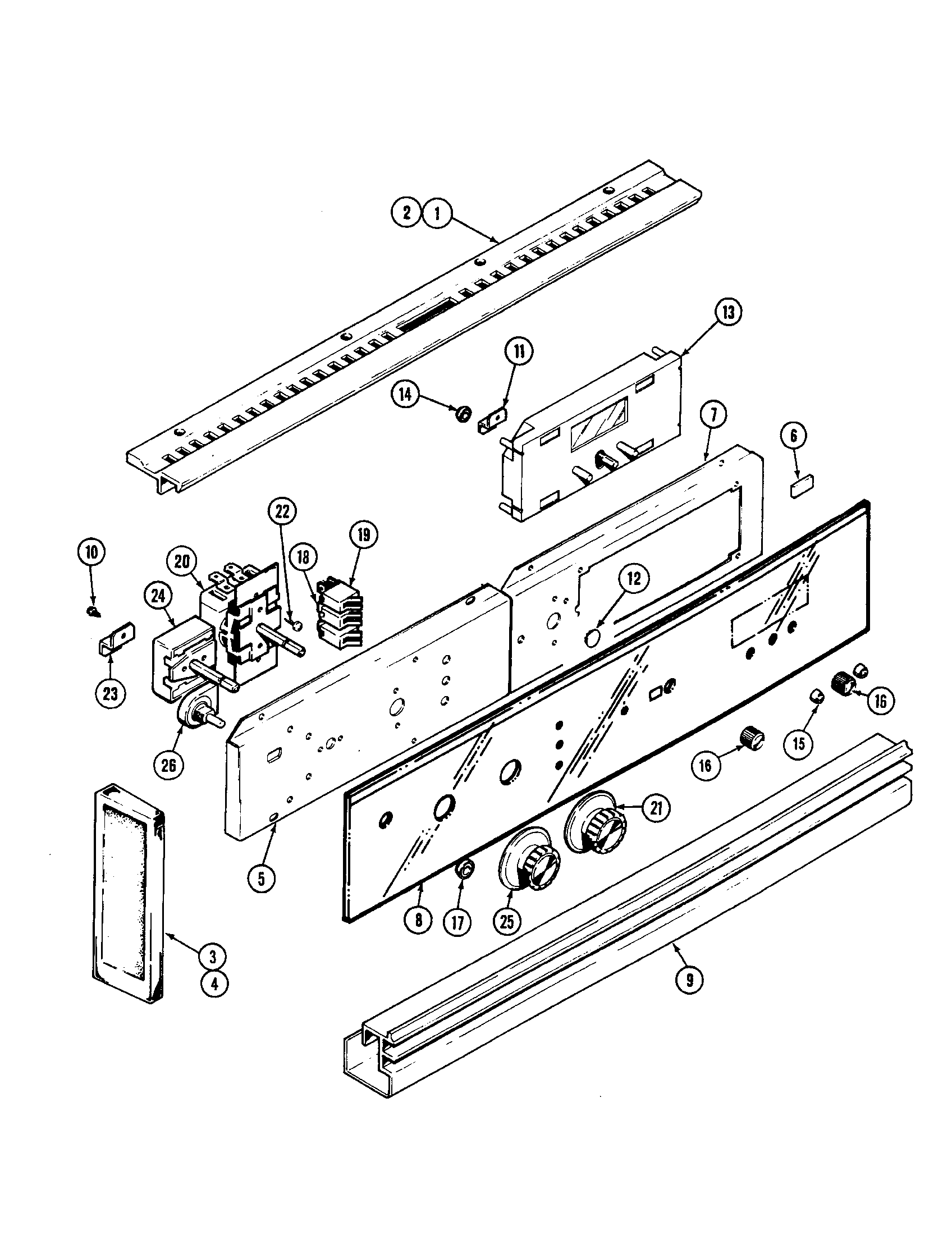 Jenn-Air W136-C control panel diagram