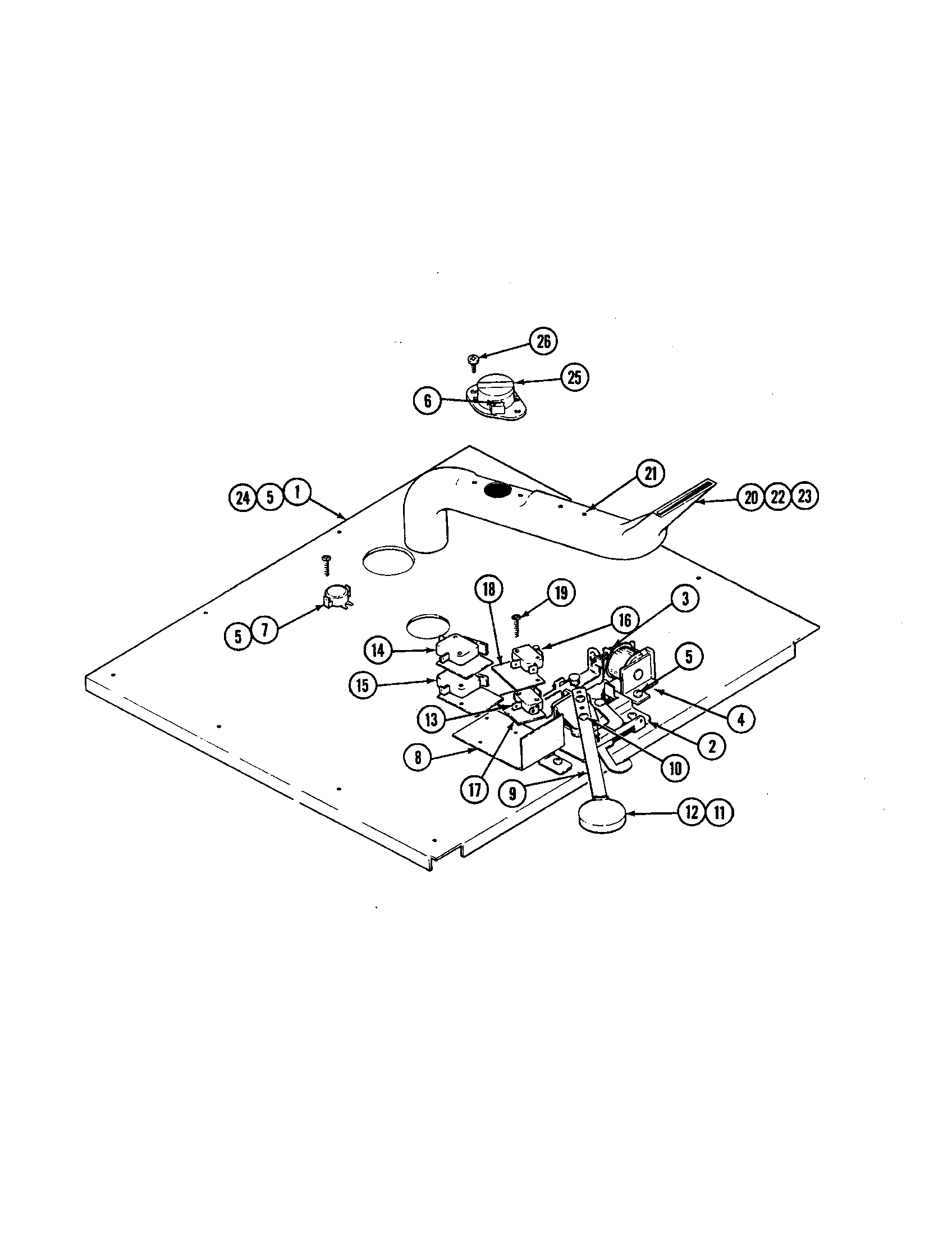 Jenn-Air W136-C internal controls diagram