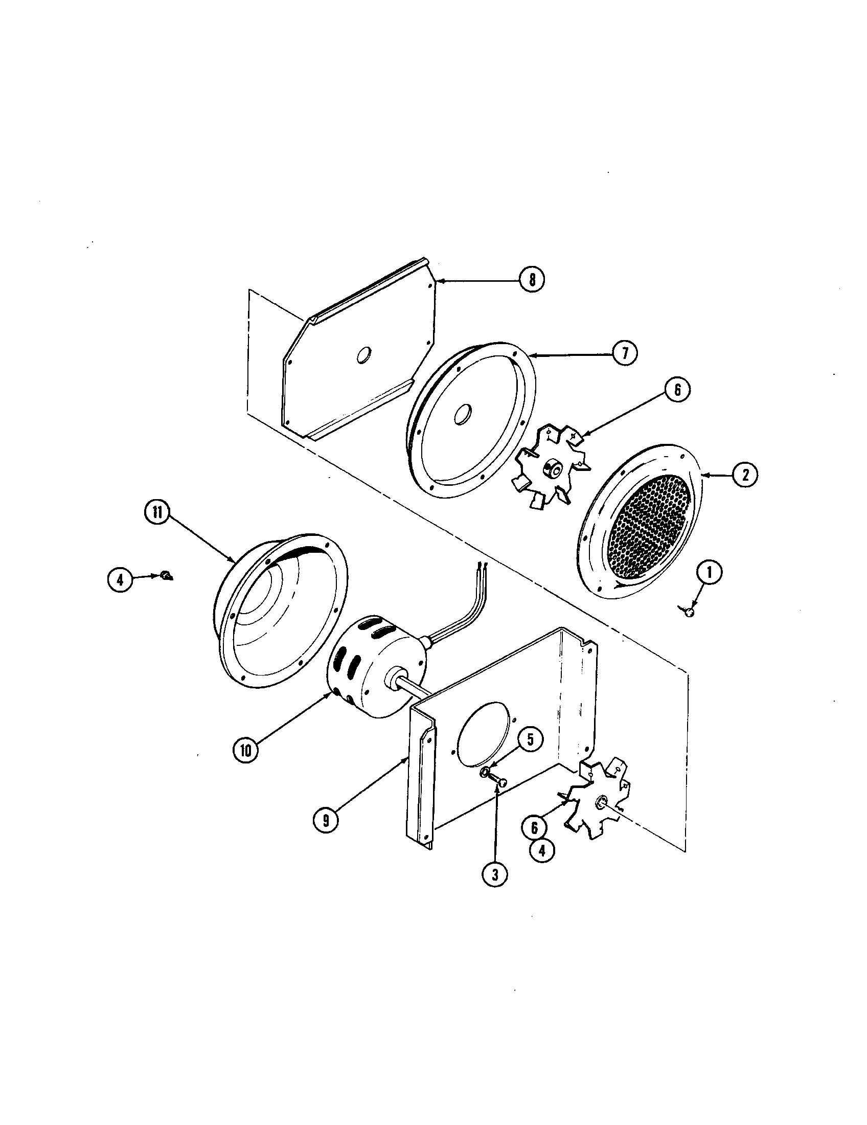 Jenn-Air W136-C convection motor diagram