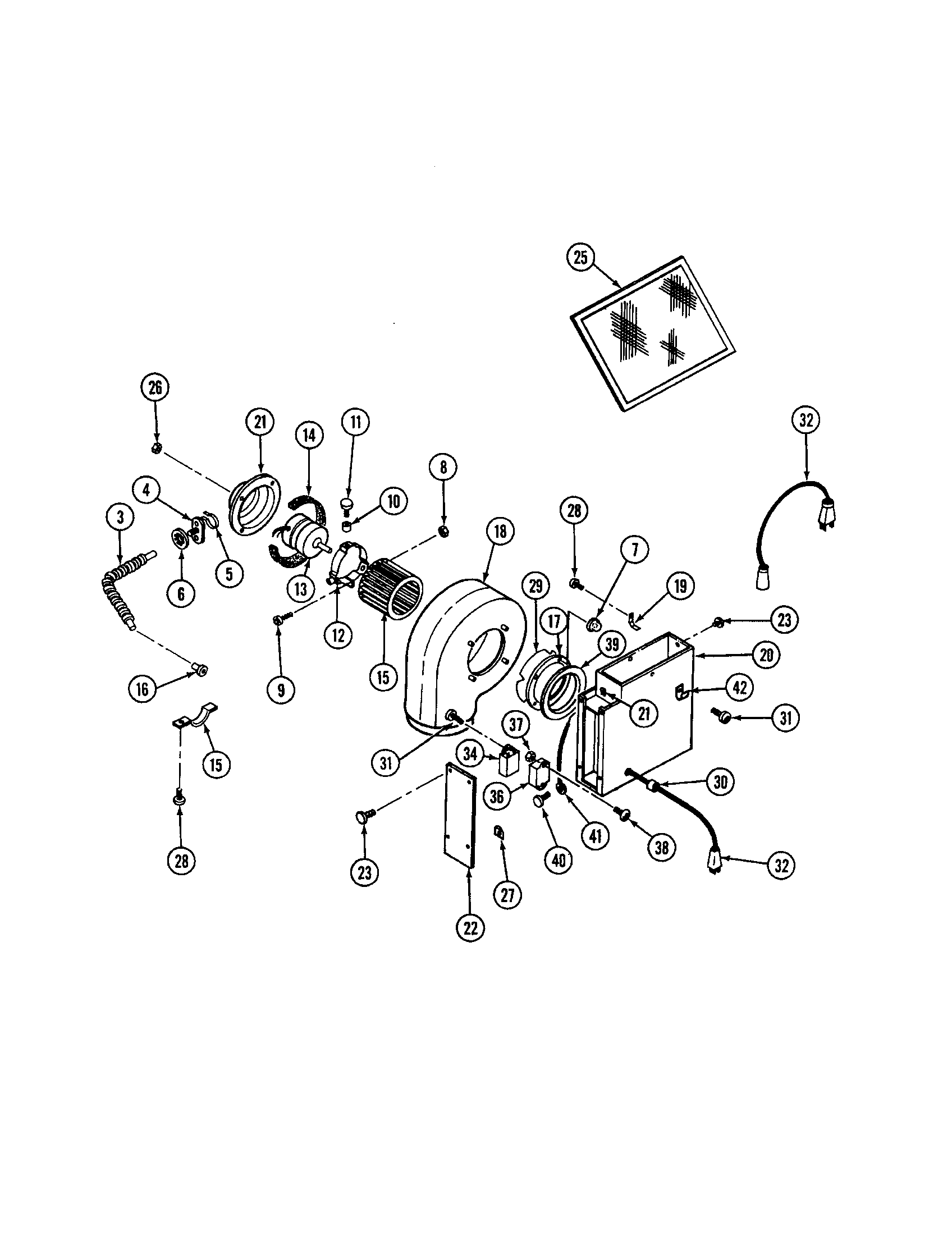 Jenn-Air CG206B-C blower/plenum diagram