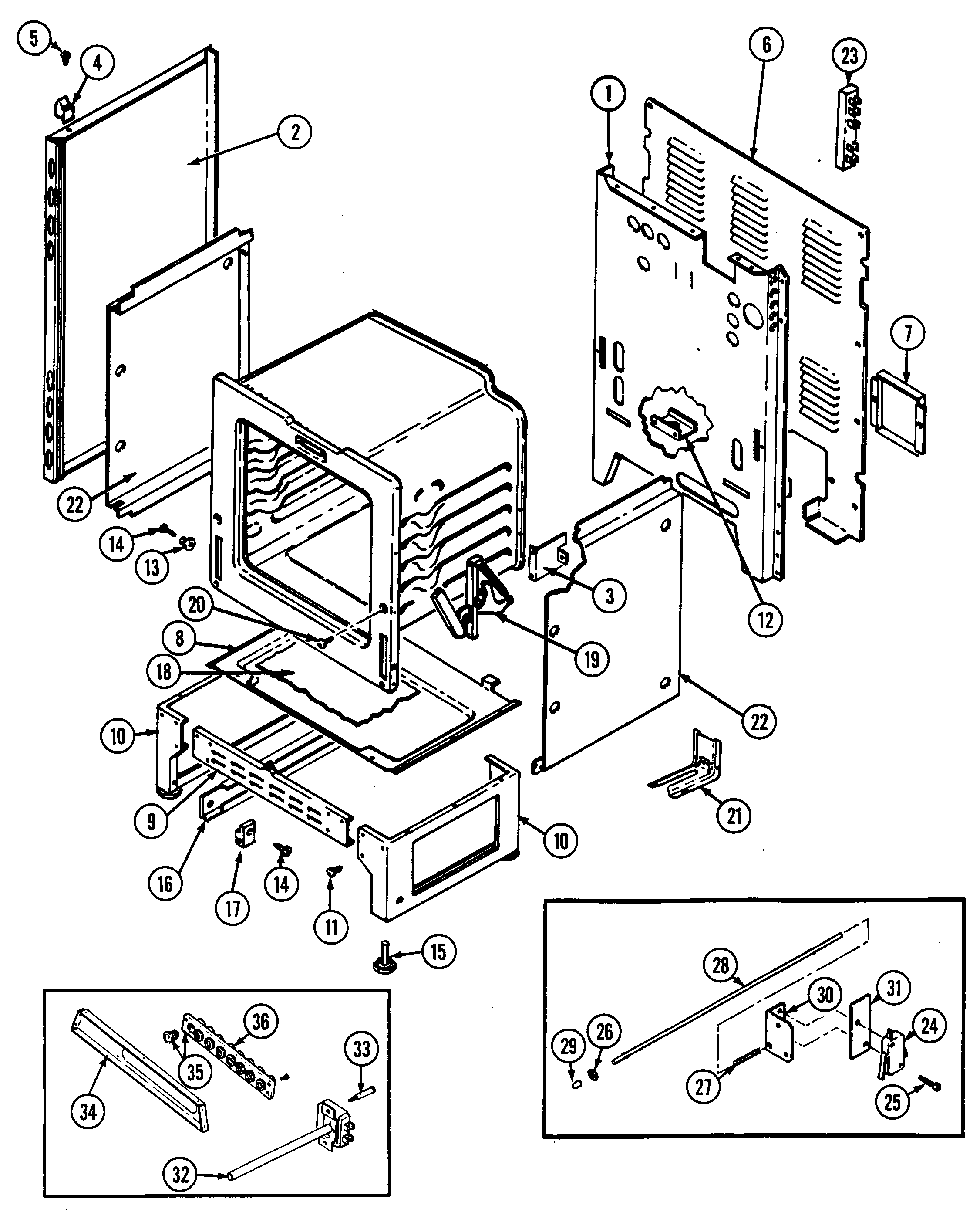 Maytag CRE9500ACL body diagram
