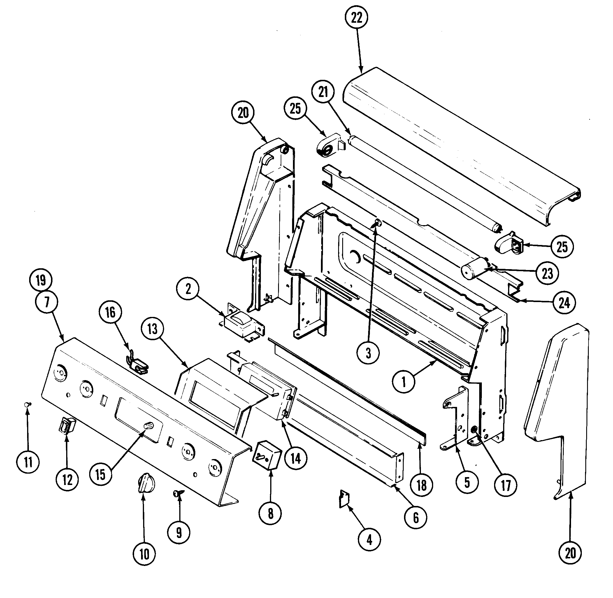 Maytag CRE9500ADE control panel (cre9500ace, cre9500ade) diagram