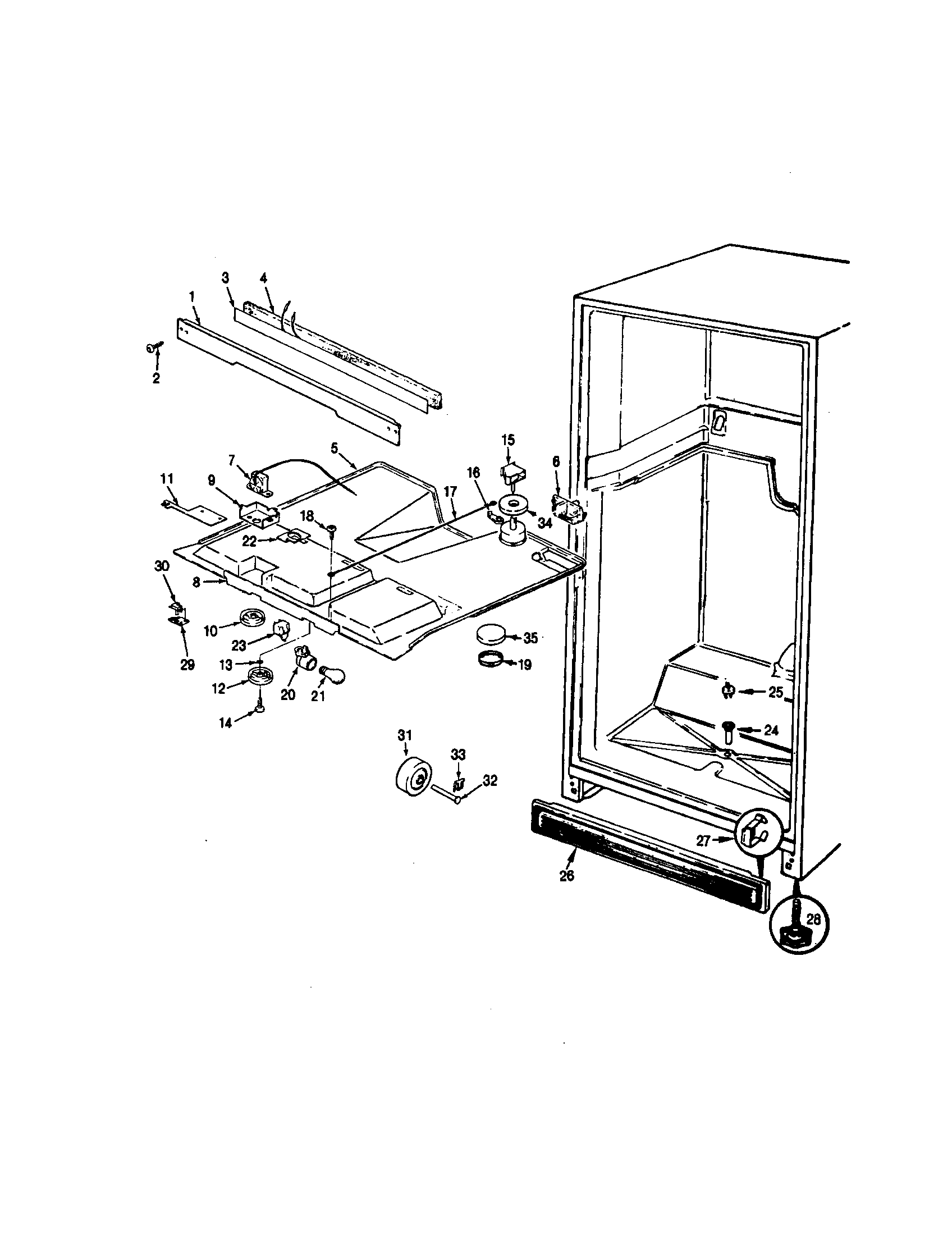 Magic Chef RB15MA-0AL/CG09B fresh food compartment diagram