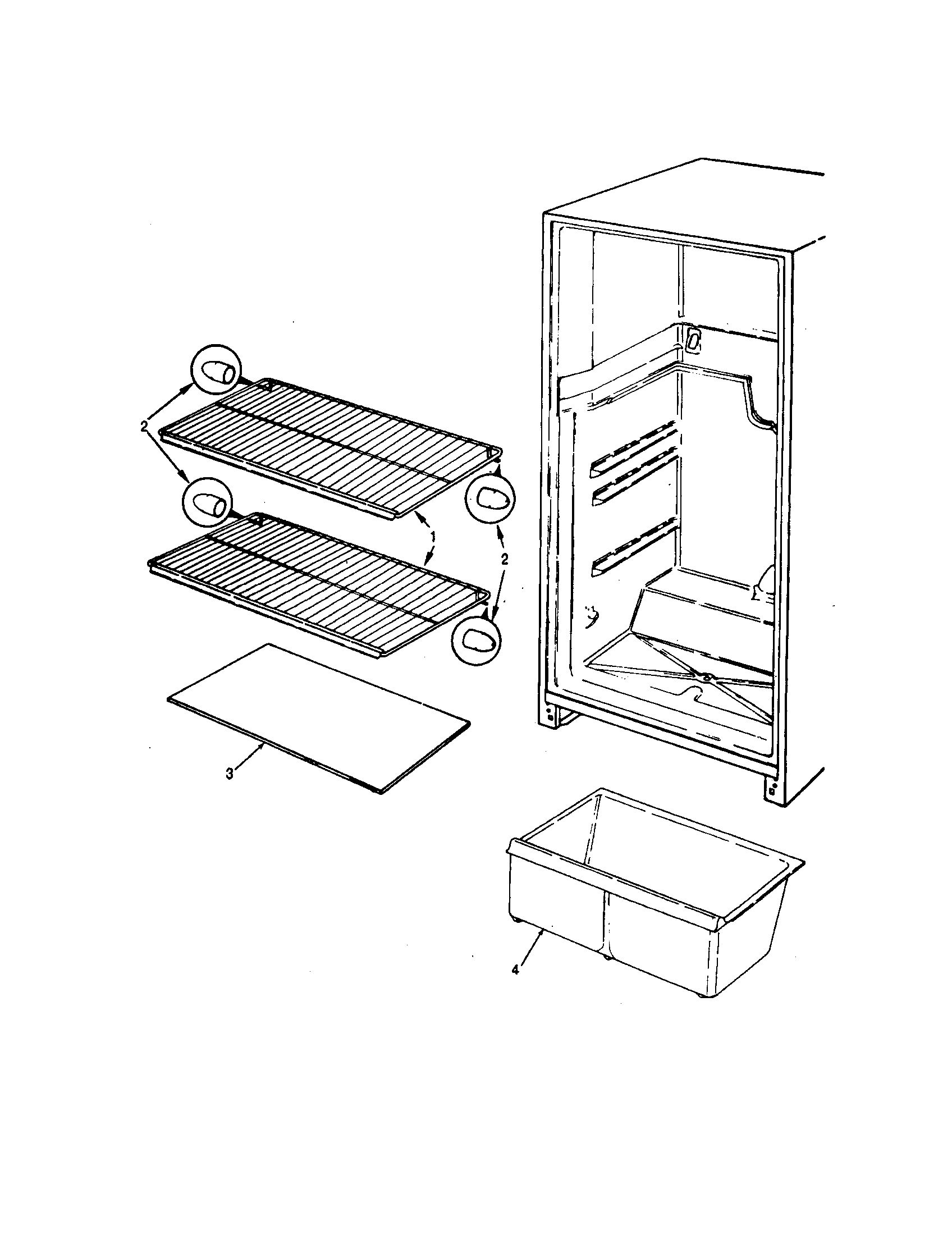 Magic Chef RB15MA-0AL/CG09B shelves and accessories diagram