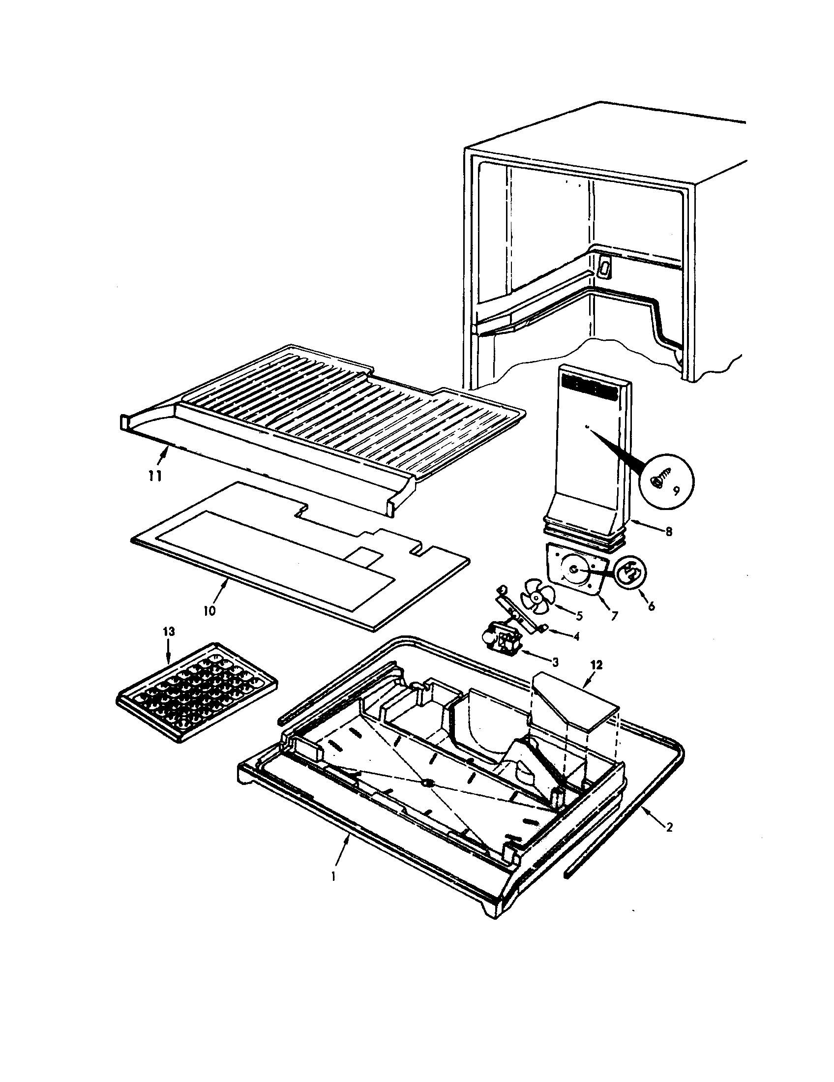 Magic Chef RB15MA-0AL/CG09B freezer compartment diagram