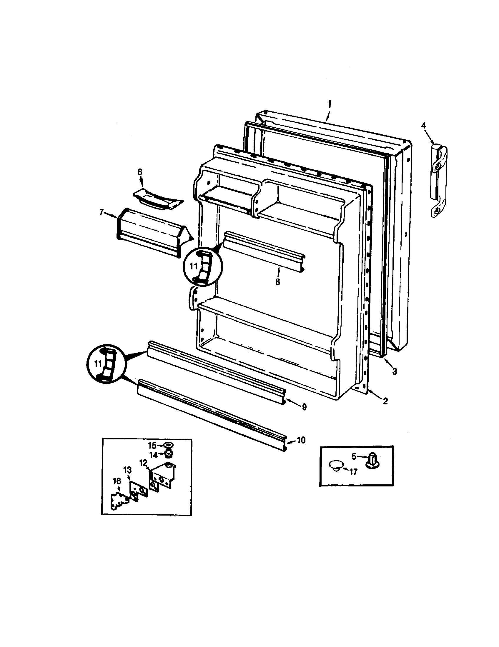Magic Chef RB15MA-0AL/CG09B fresh food door diagram