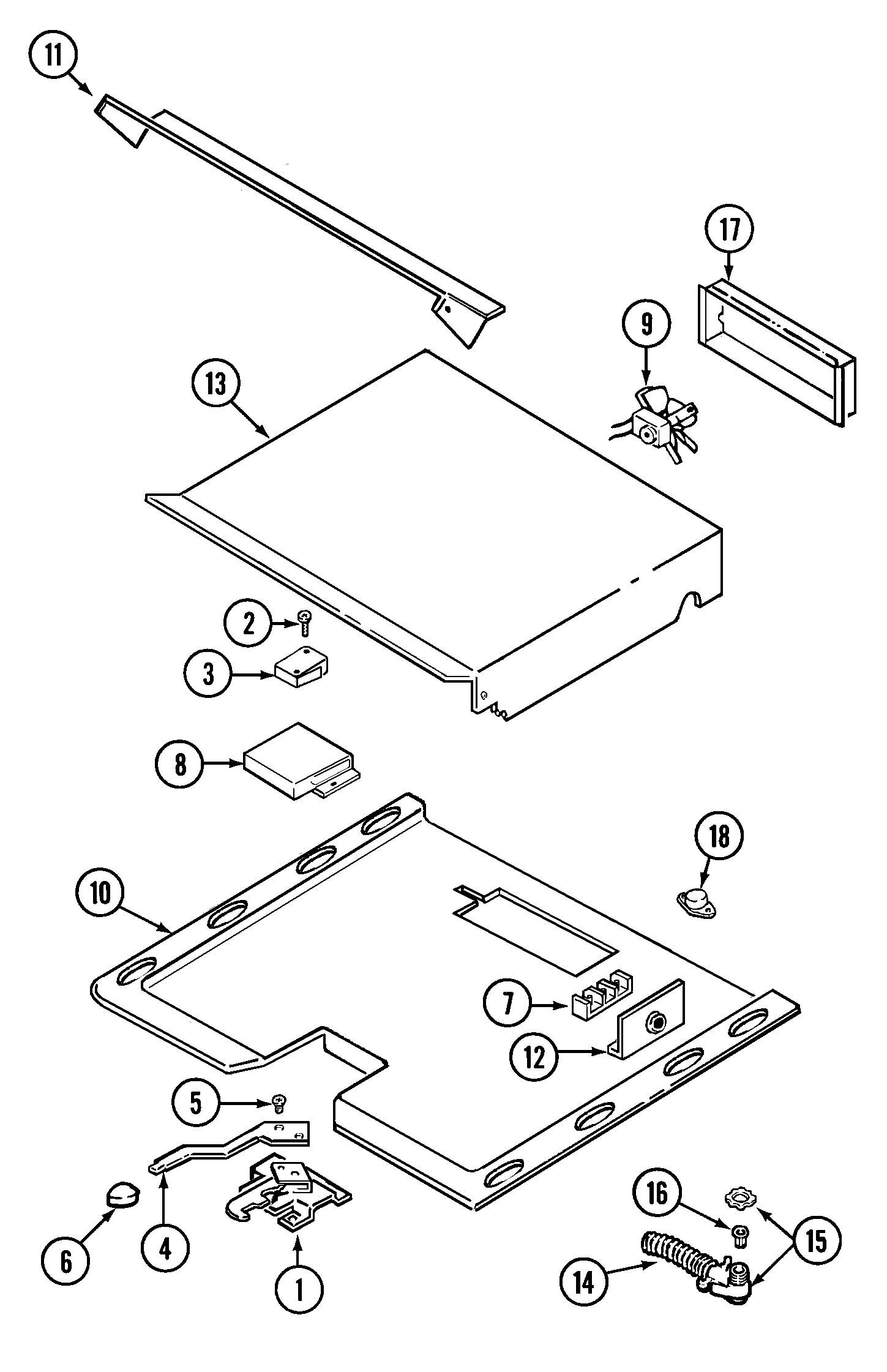 Magic Chef C9875XVB internal controls diagram