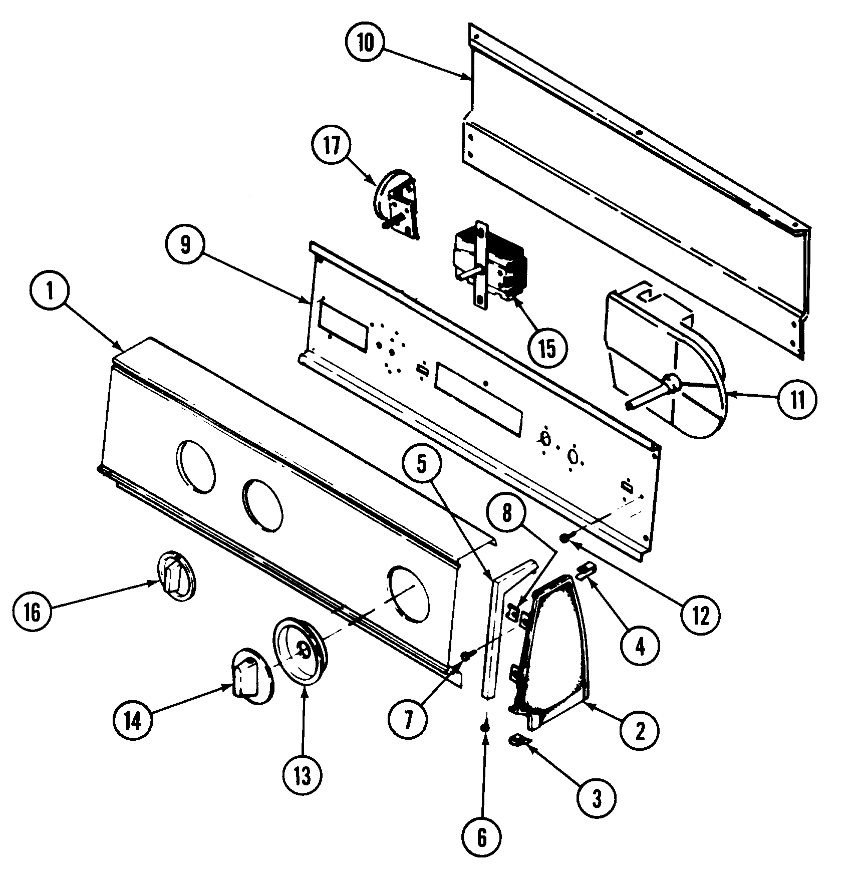 Magic Chef W205KA control panel diagram