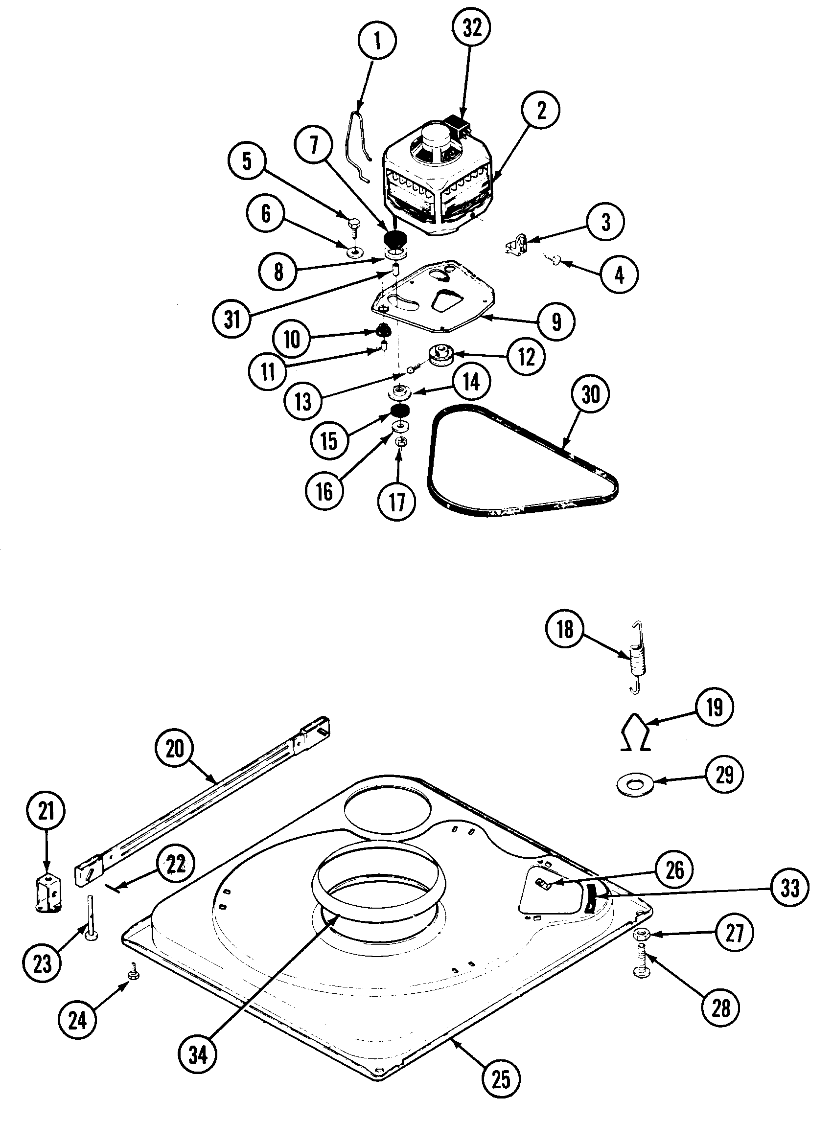 Magic Chef W205KA base diagram