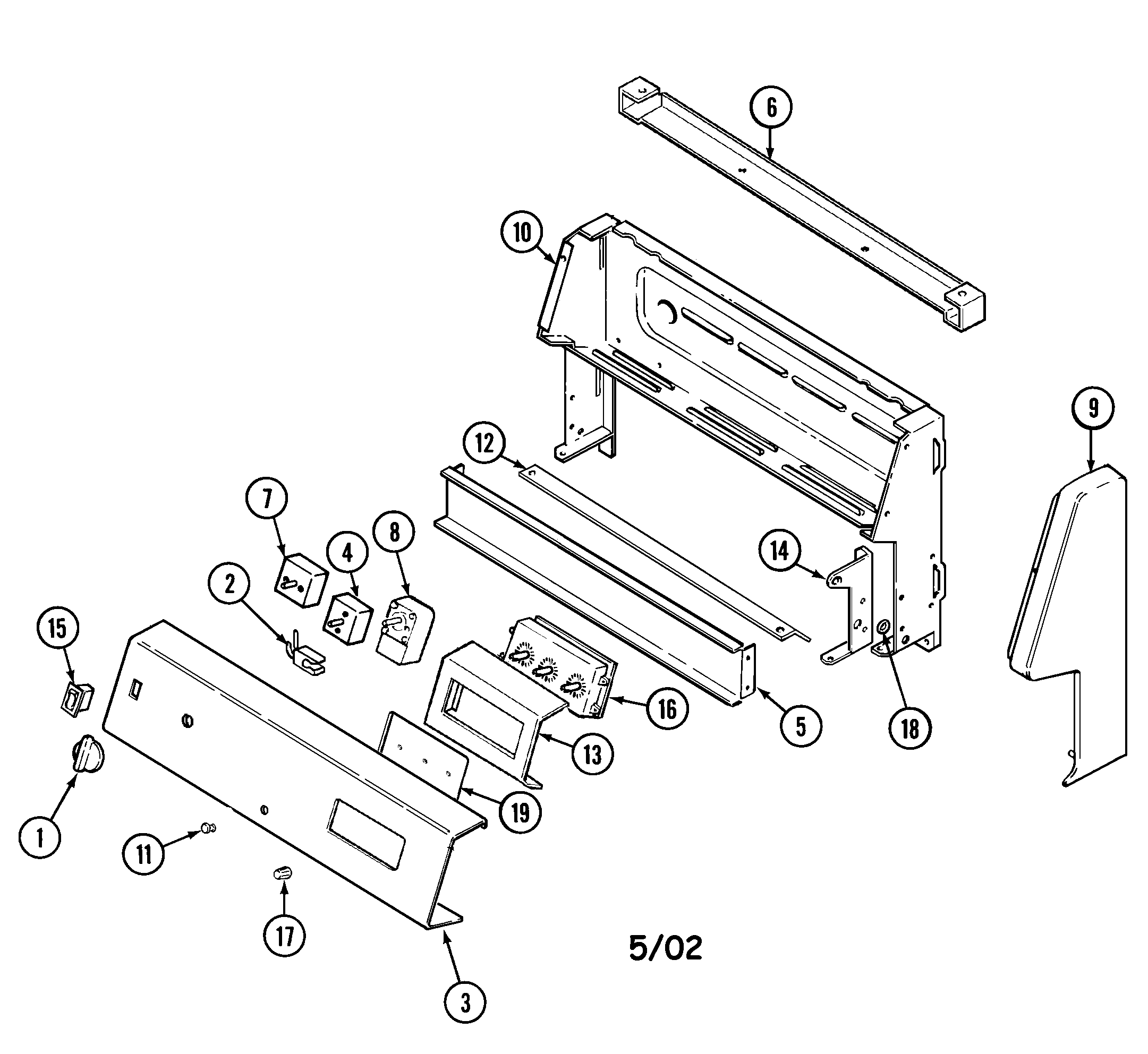 Norge L3832VRV control panel diagram